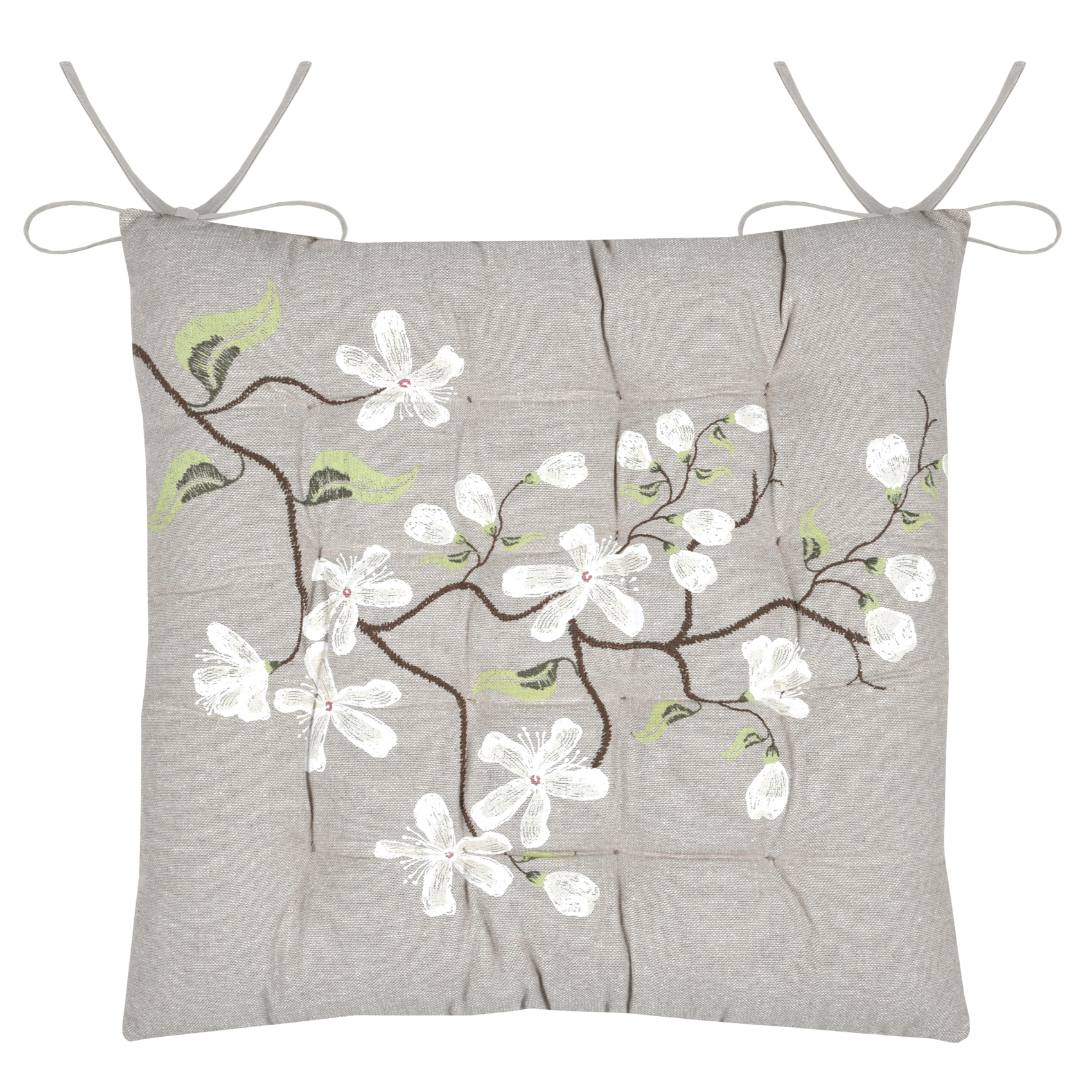 Galette de chaise imprimée motif floral printanier