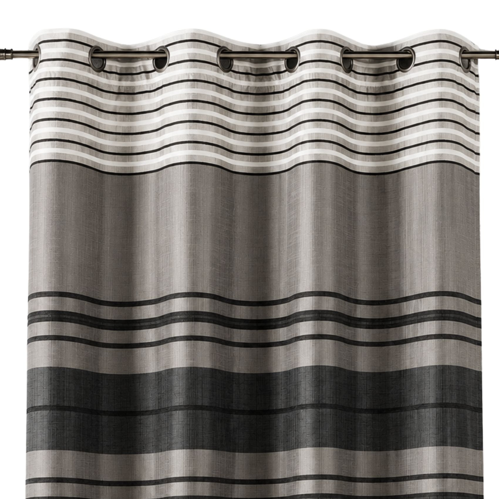 Rideau shantung rayure chenille — vue 6