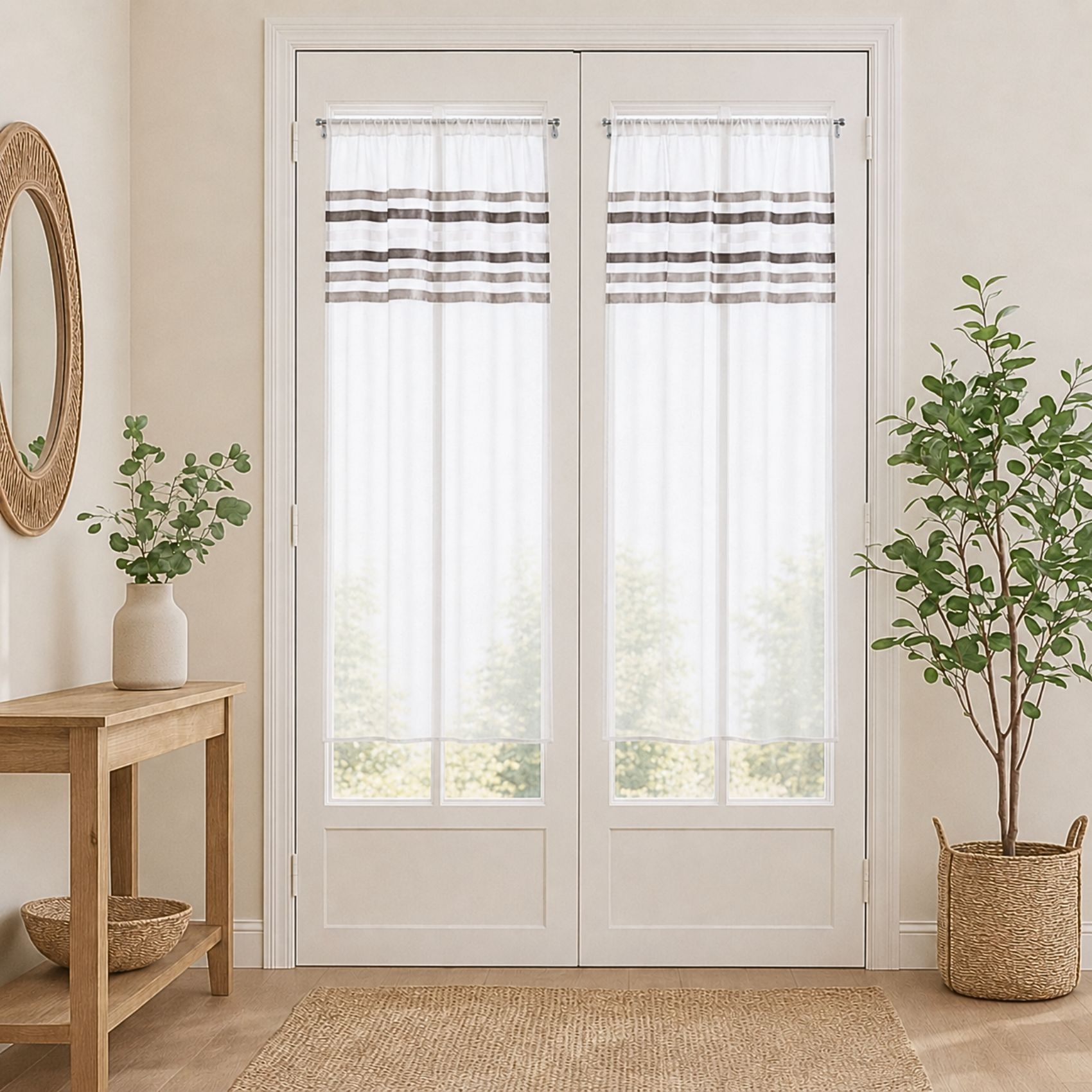 Paire de rideaux droits rayures horizontales — vue 5