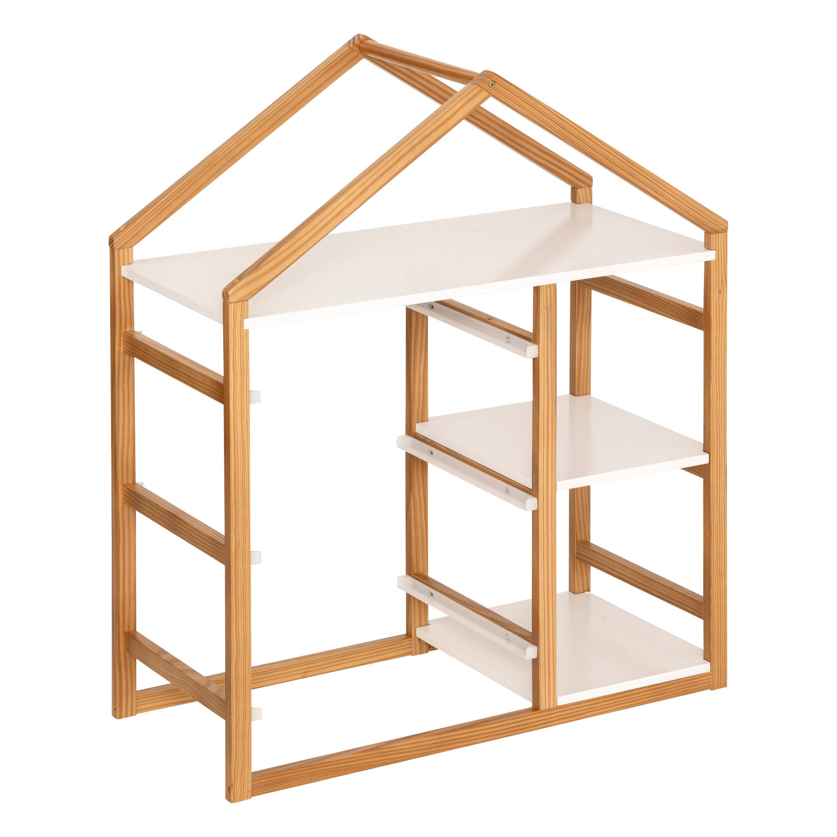 Bibliothèque enfant en forme de maison avec 3 bacs de rangement — vue 4