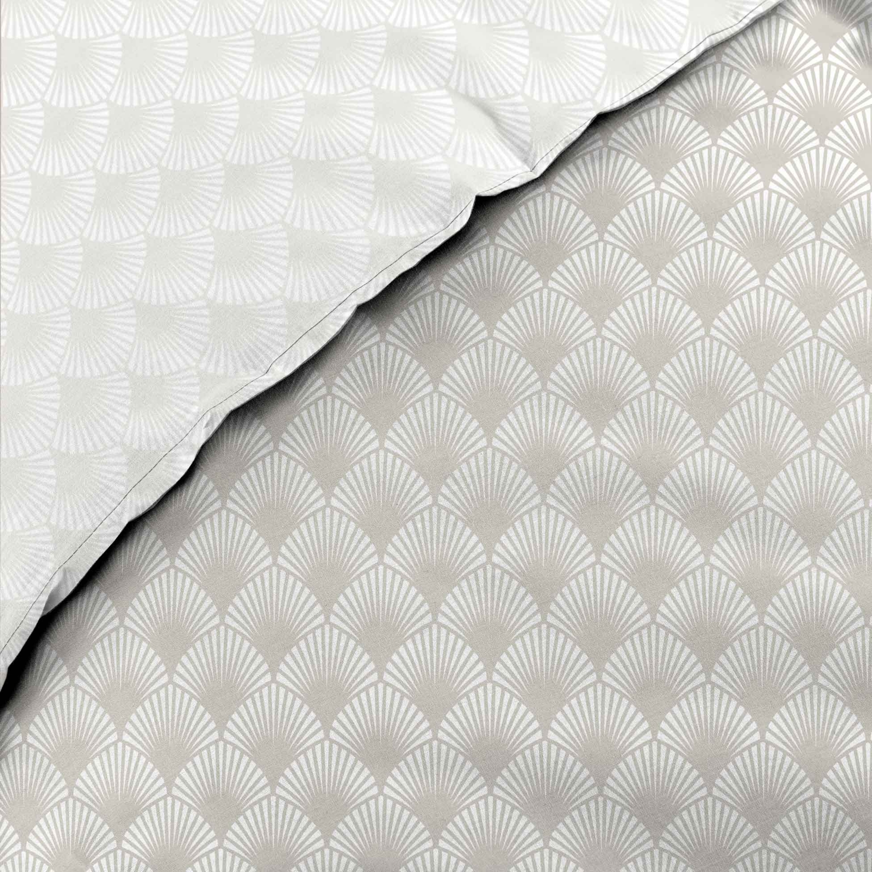 Parure de lit coton motif feuillage double face imprimée — vue 5