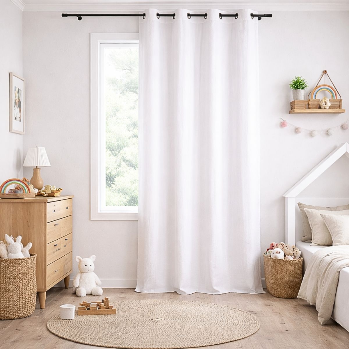 Rideau en gaze de coton tamisant à oeillets — vue 4