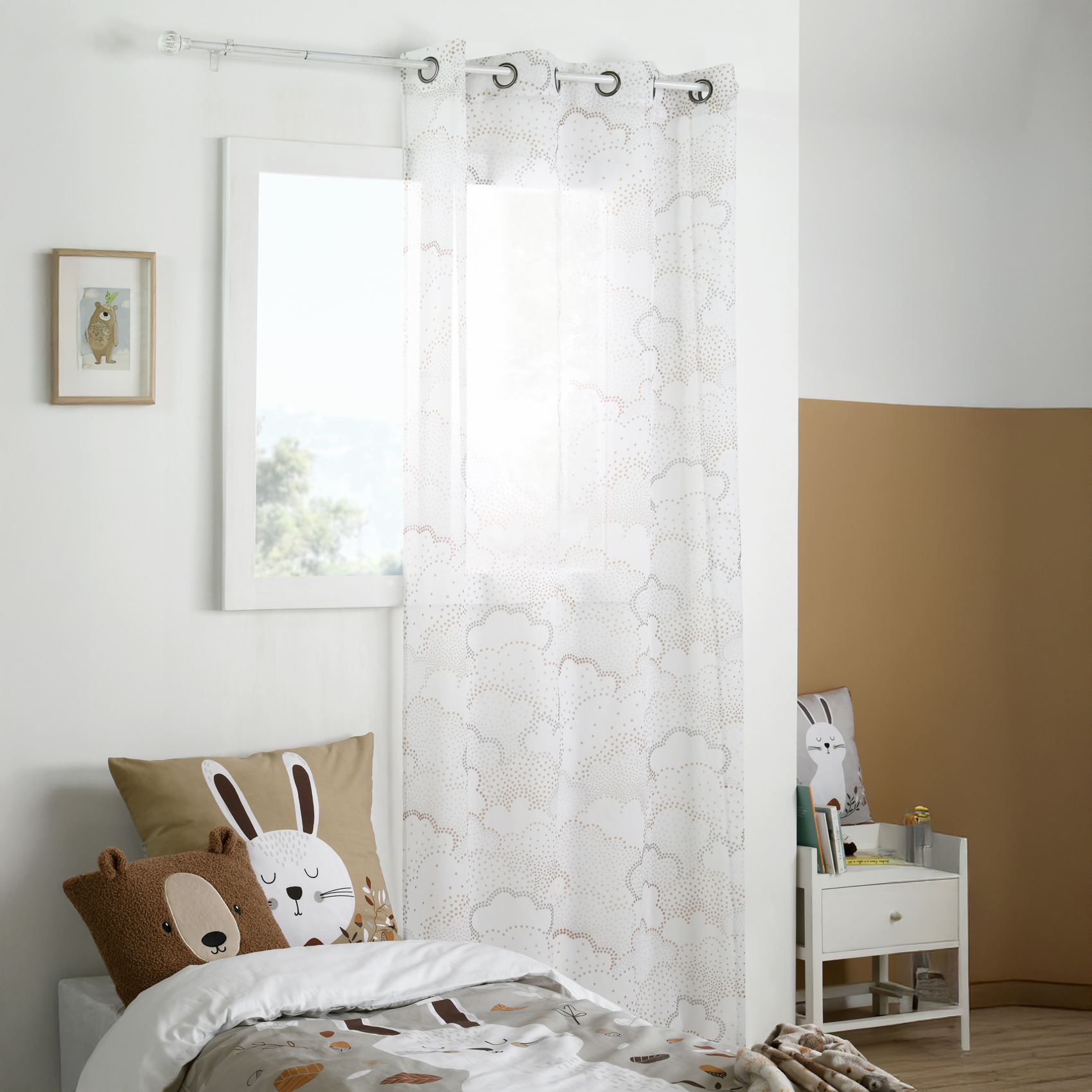Voilage à œillets motif nuage pour chambre d’enfant — vue 4