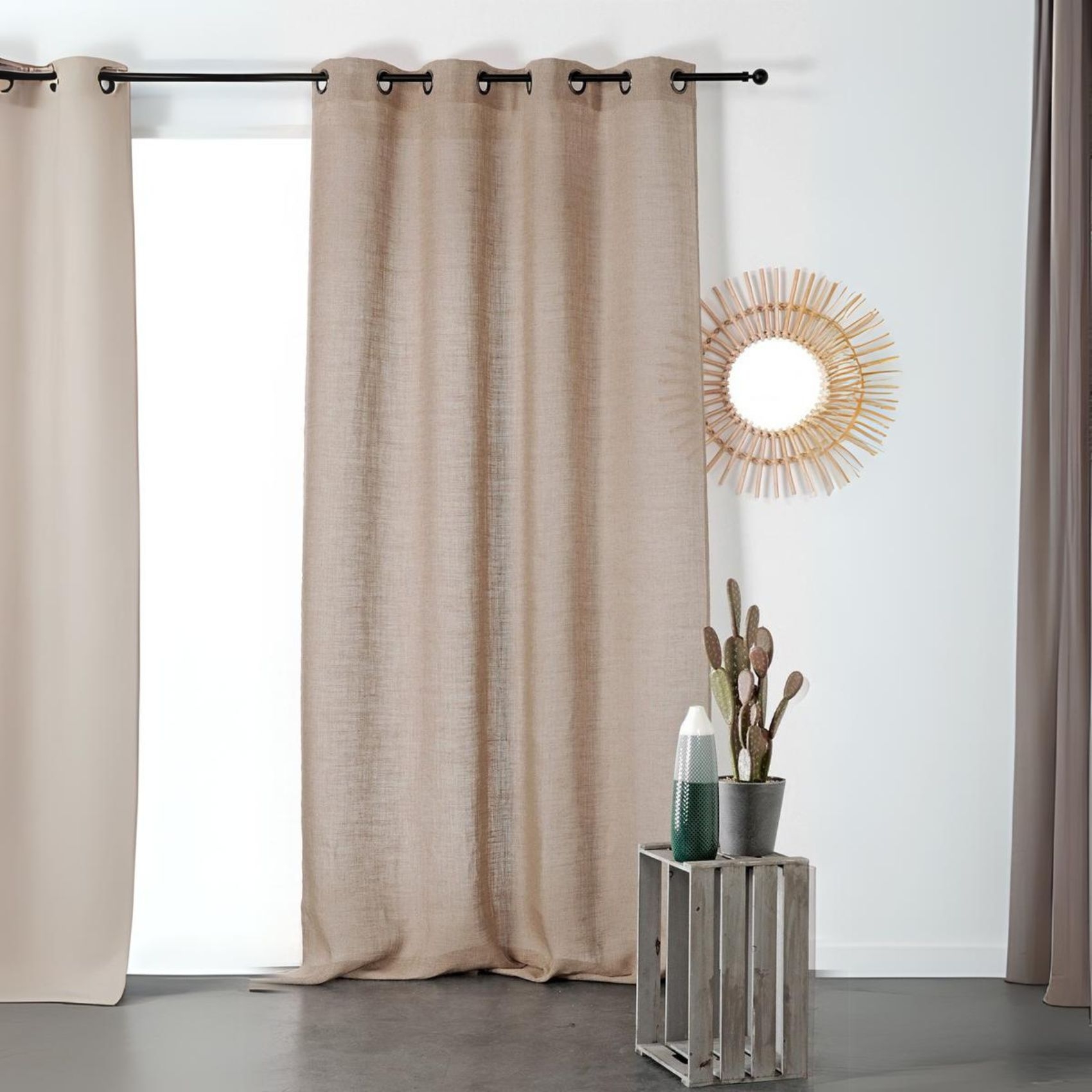 Rideau tamisant et naturel en 100% lin — vue 6