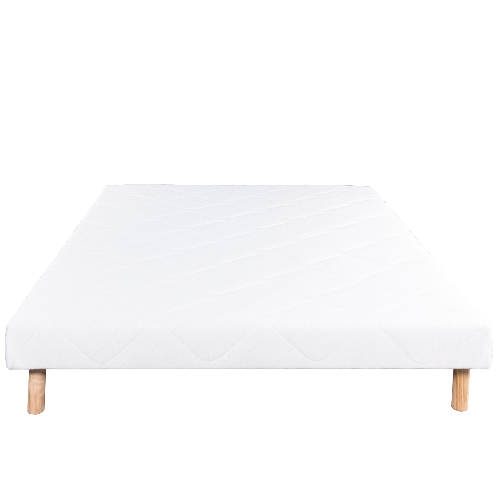Sommier tapissier bois massif blanc avec pieds — vue 5