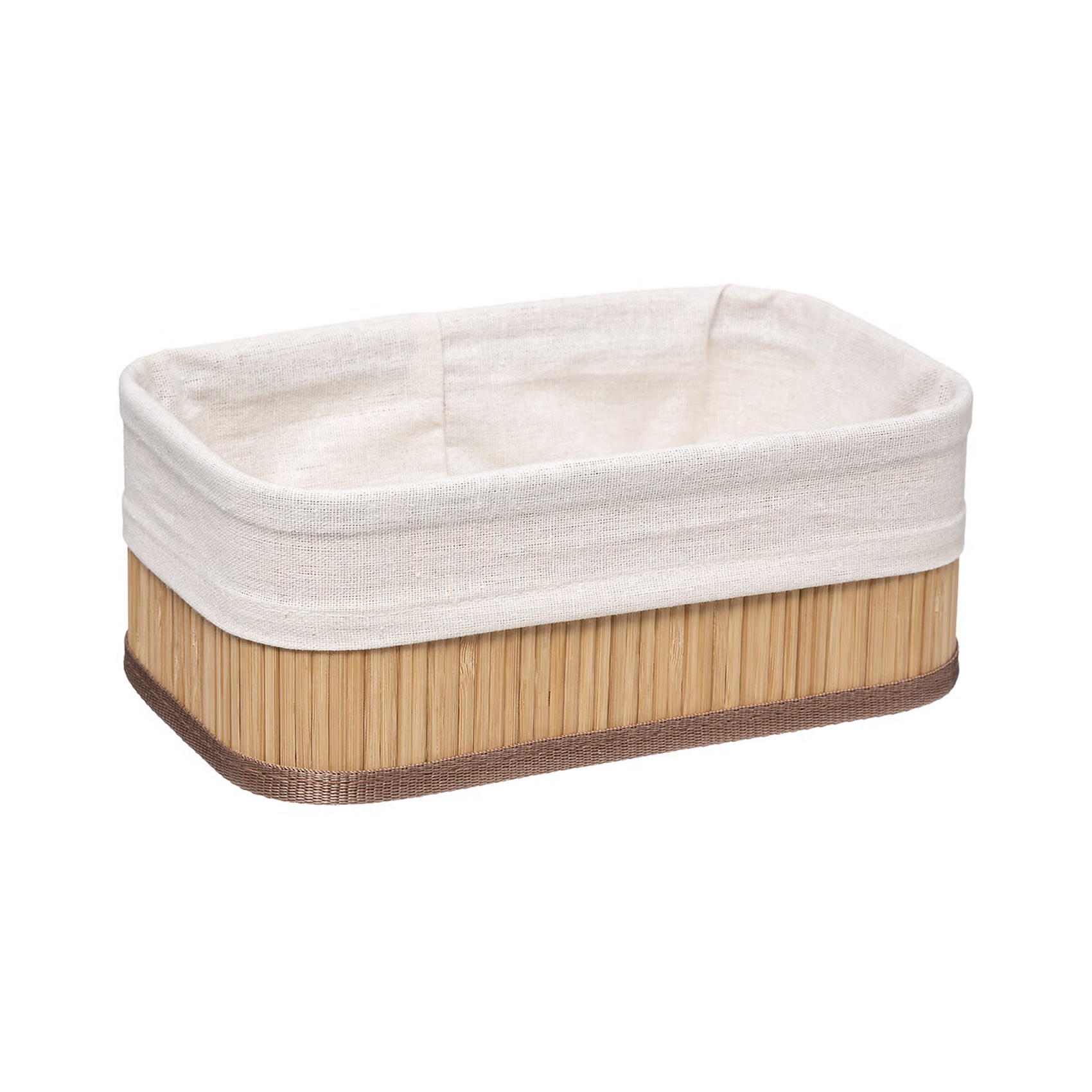 Lot de 3 paniers en bambou et tissu — vue 4