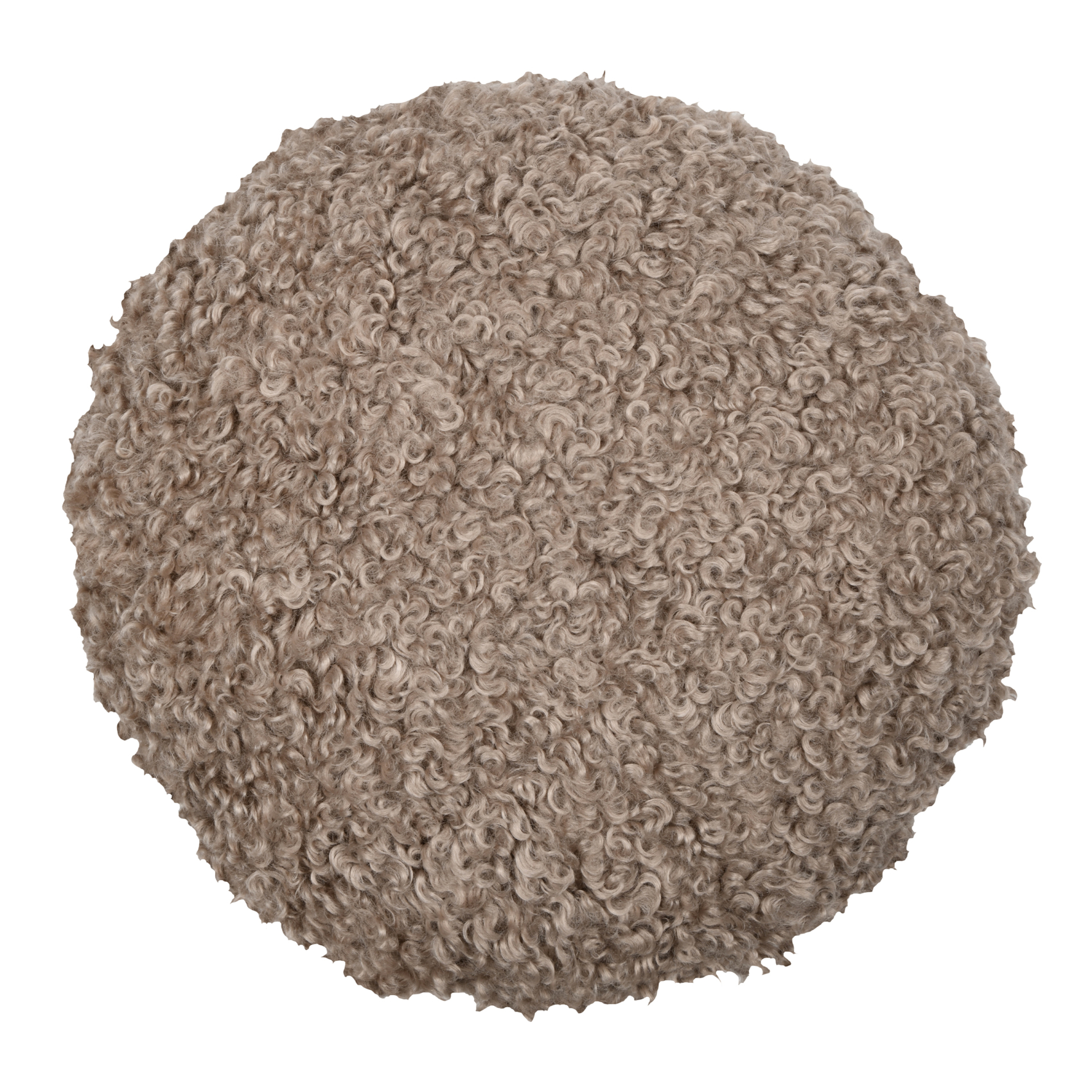 Coussin rond bouclette doudou