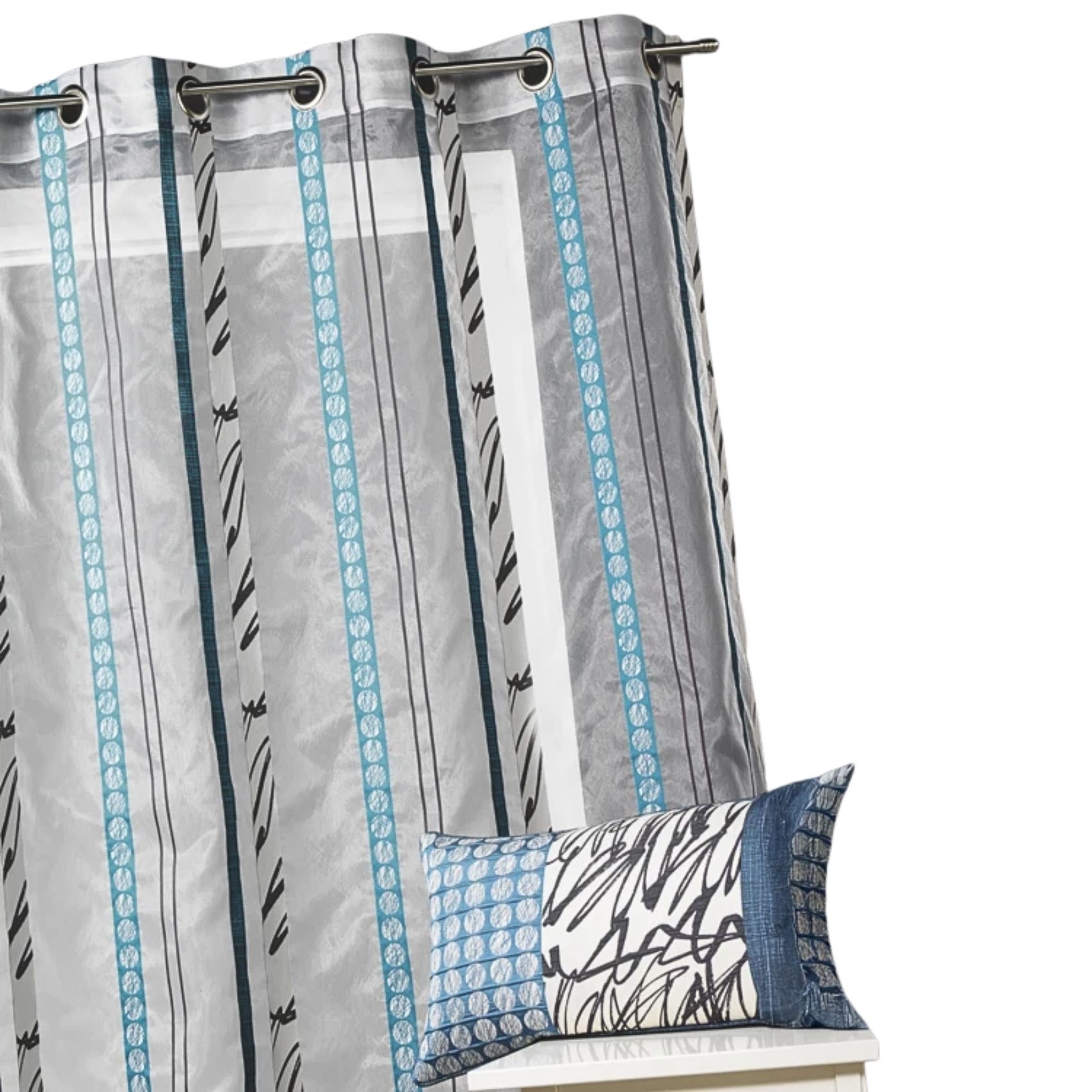 Voilage en organza à fines rayures zébrées — vue 4