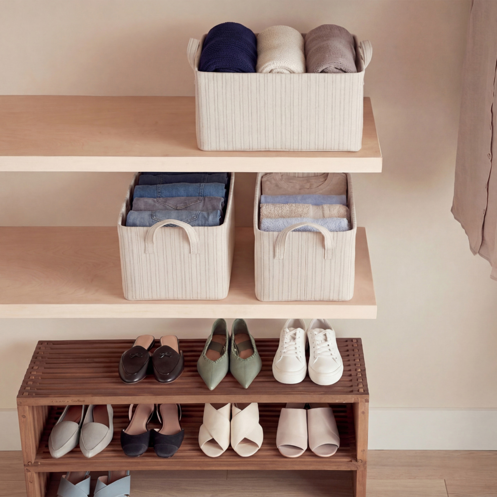 Panier de rangement en polyester avec cadre acier — vue 5