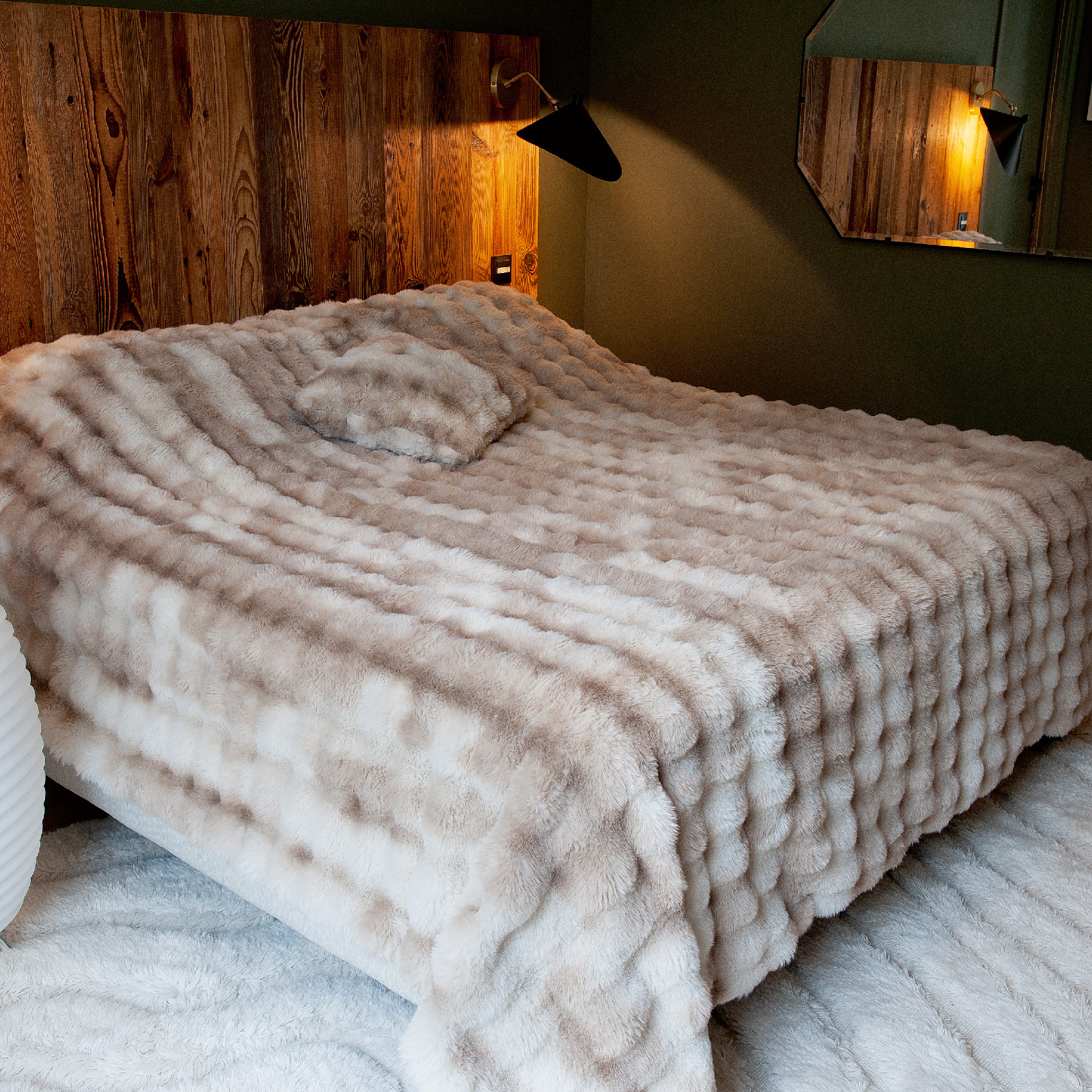 Plaid ou Jeté de Lit Imitation Fourrure Doux