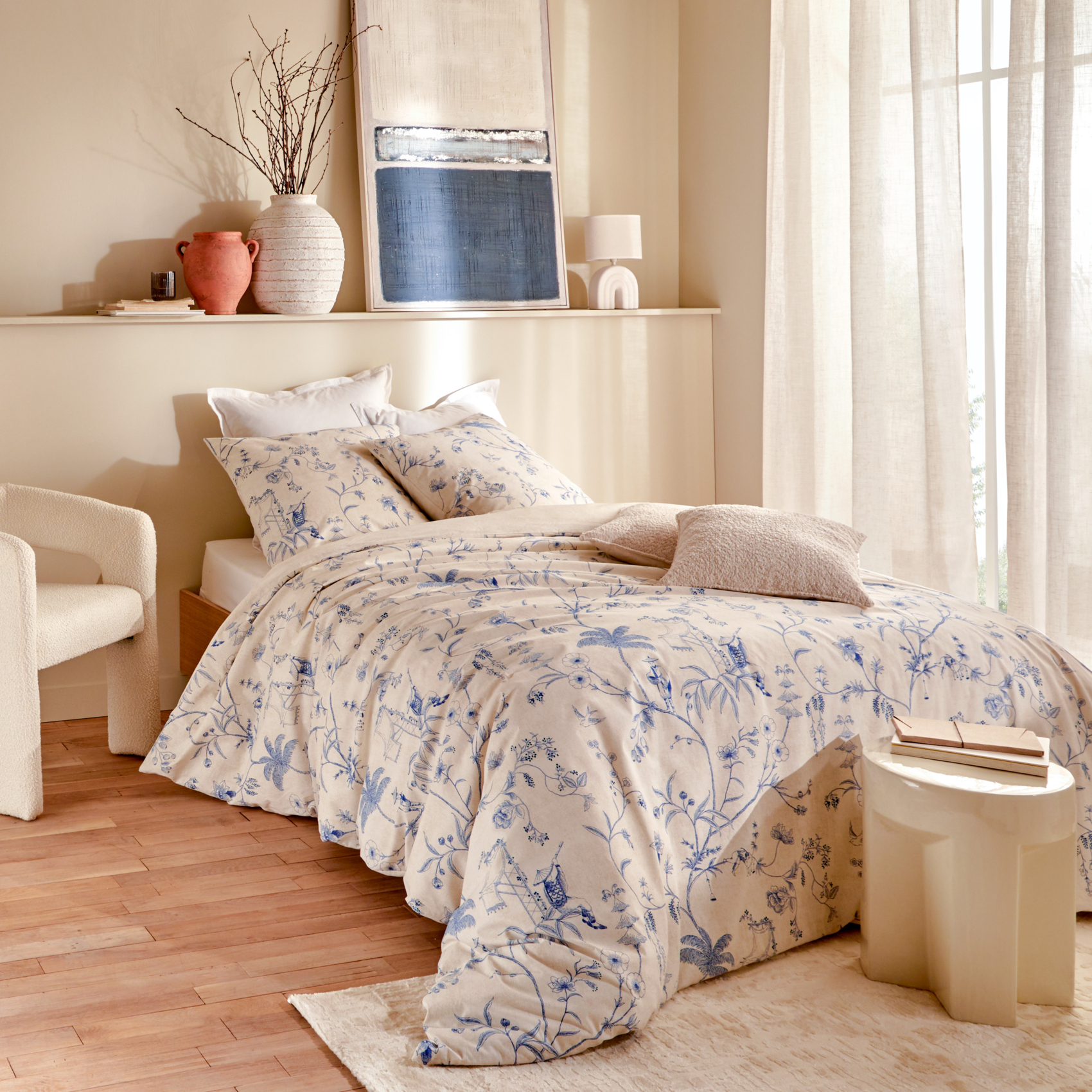 Parure de lit imprimée 3 pièces inspiration japonaise housse + taies — vue 6