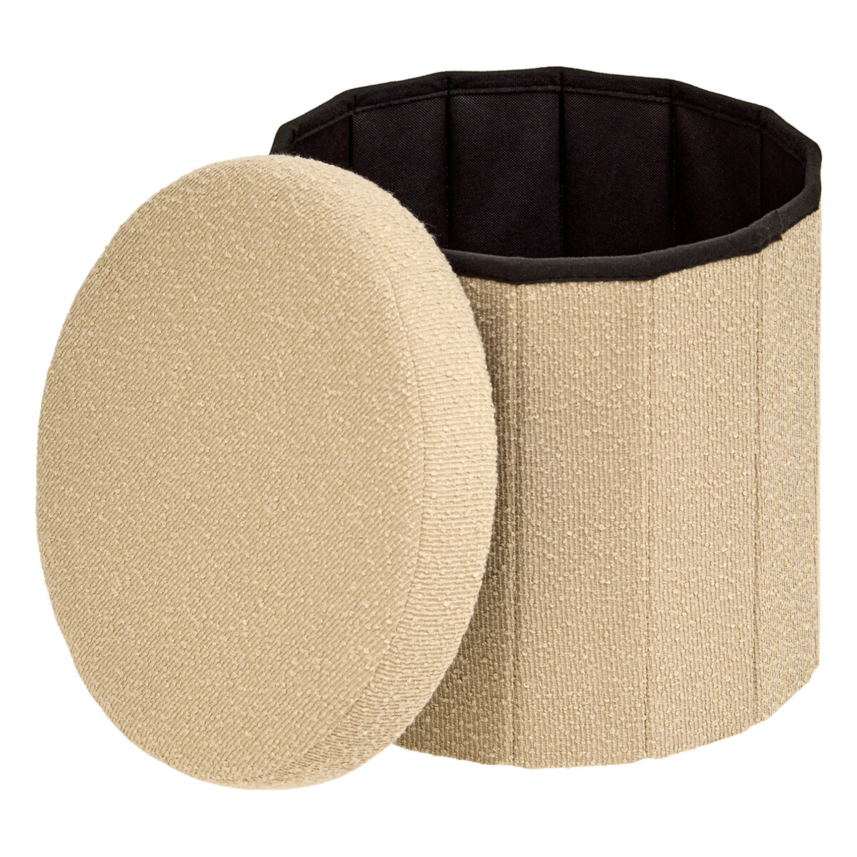 Pouf coffre pliable en bouclette — vue 3