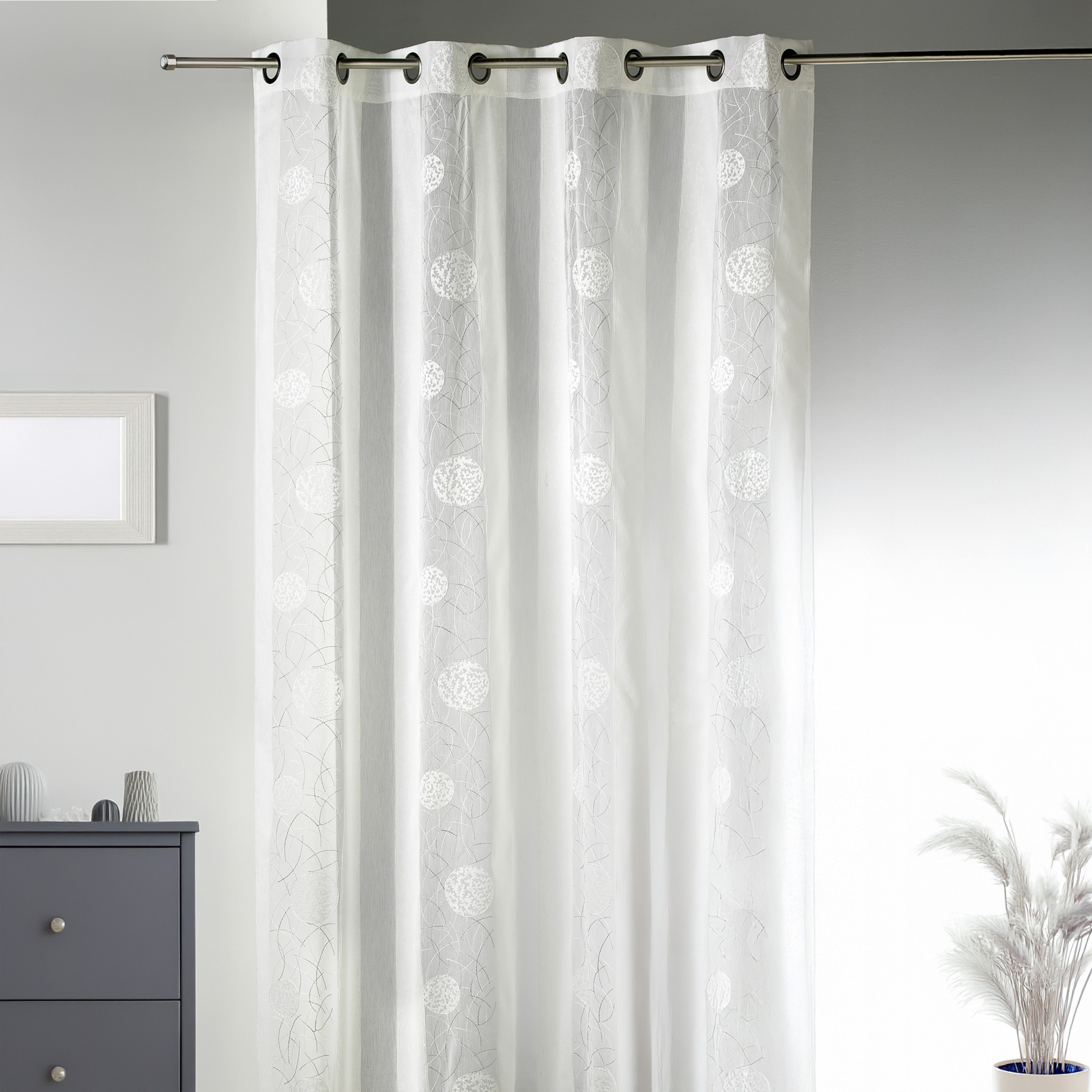 Voilage Raffiné fantaisie brodé ronds — vue 3