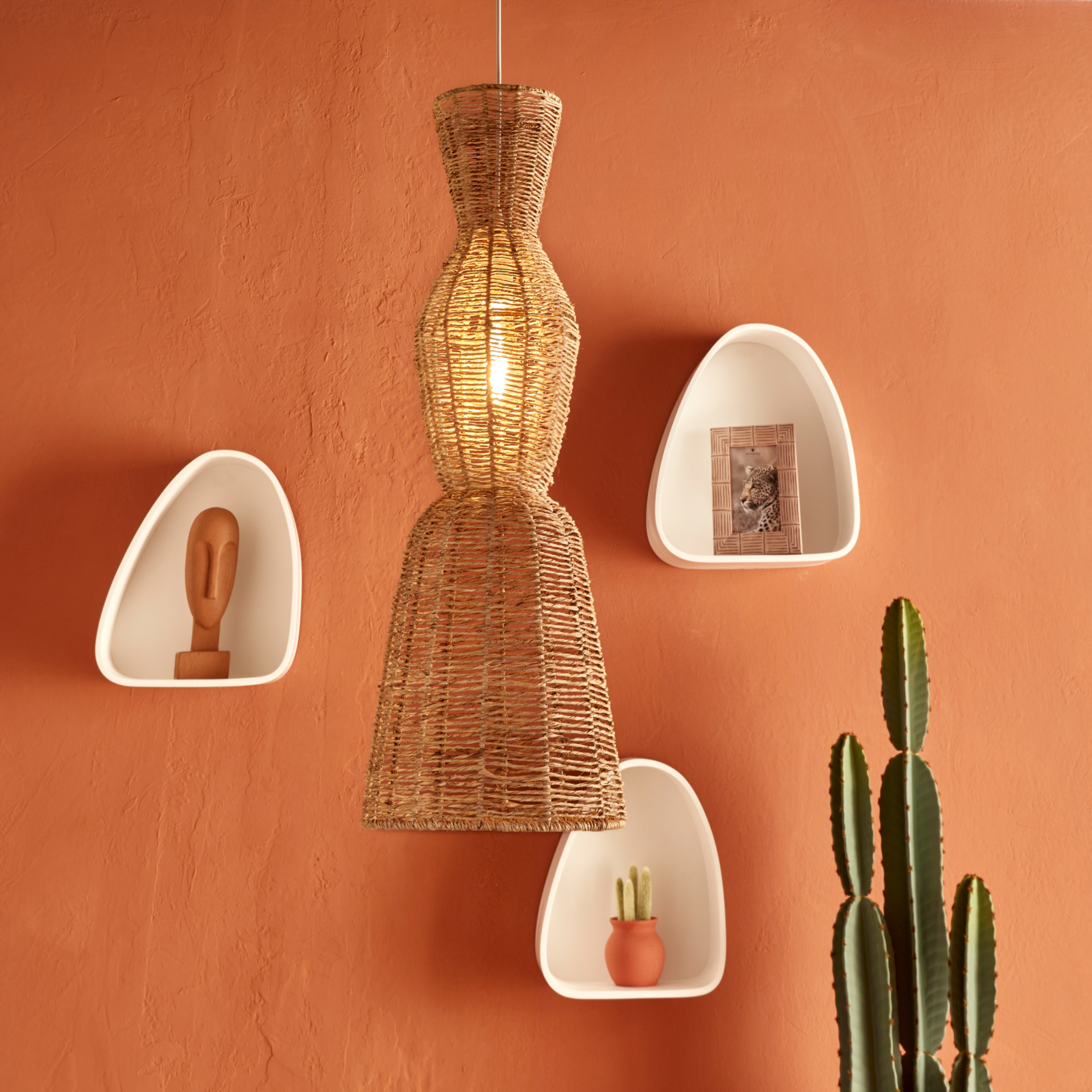 Suspension en jute et acier design vertical — vue 3