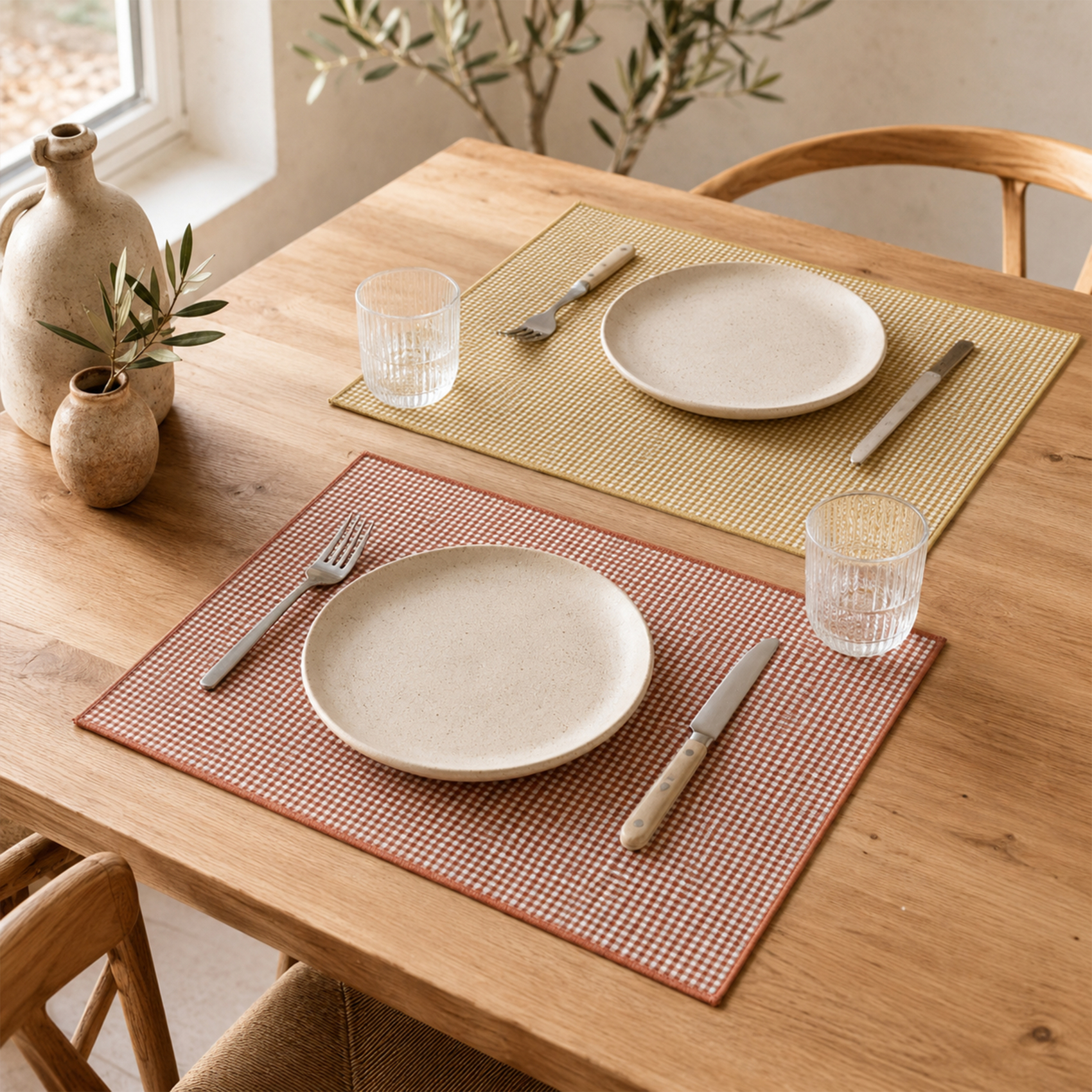 Set de table enduit vichy — vue 5