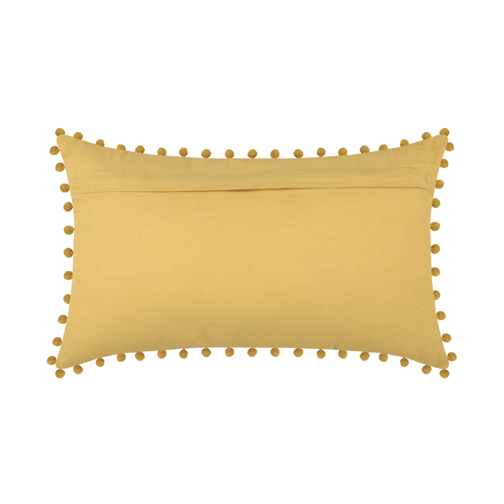 Coussin rectangulaire en coton déhoussable à pompons — vue 3