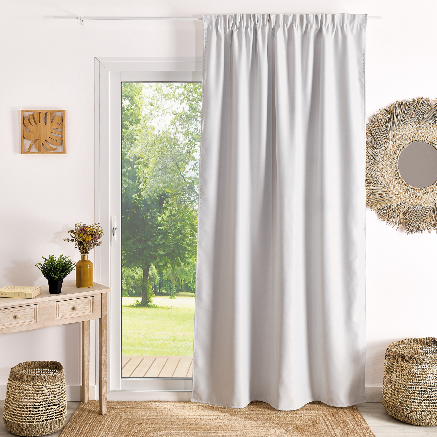 Rideau à galon fronceur occultant ignifugé M1 Non Feu