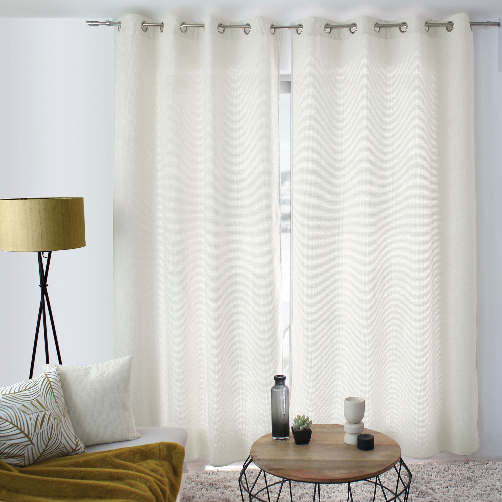 Rideau velours effet chiné tamisant