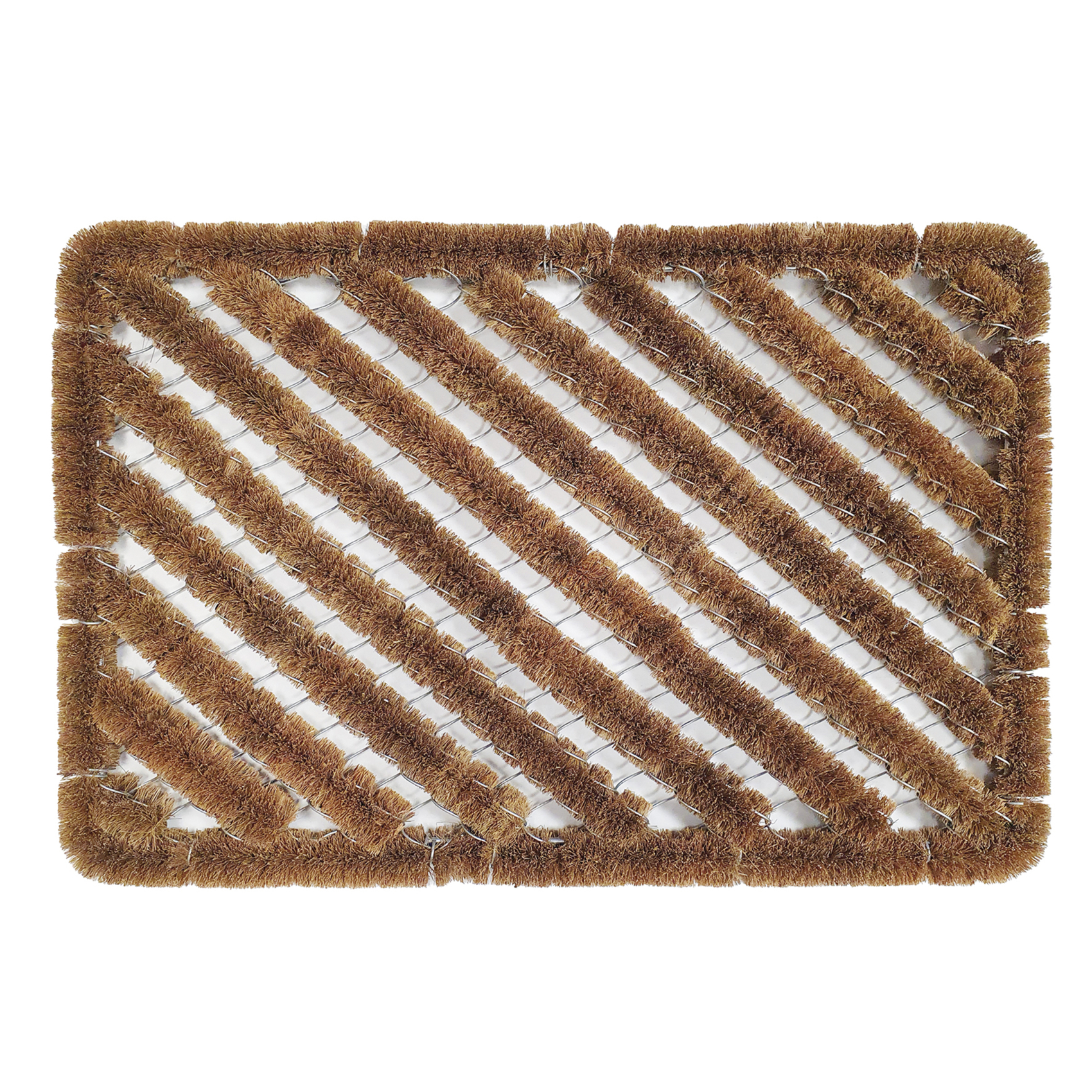 Paillasson en coco et métal ajouré