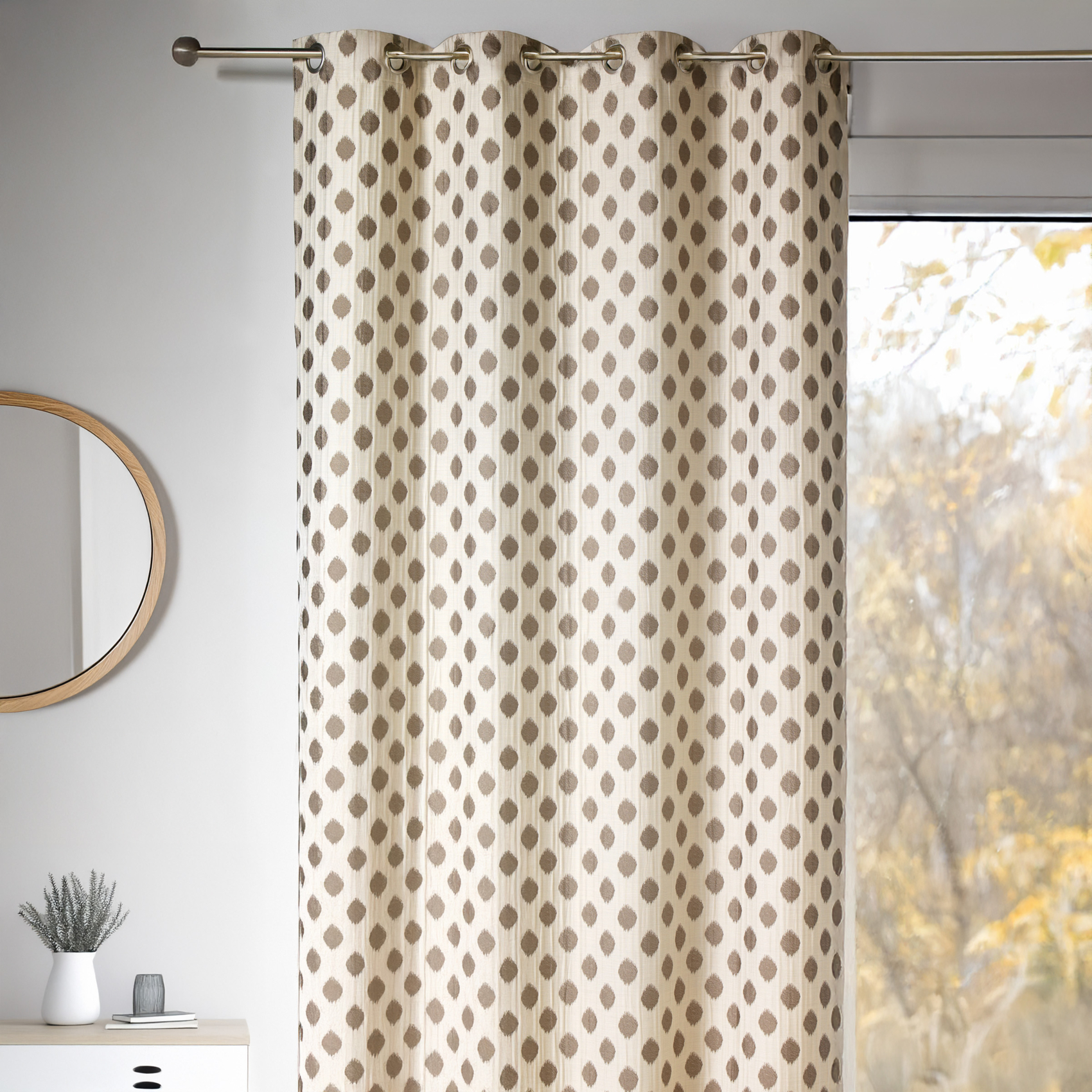 Rideau Dessin en jacquard à motifs arrondis — vue 3