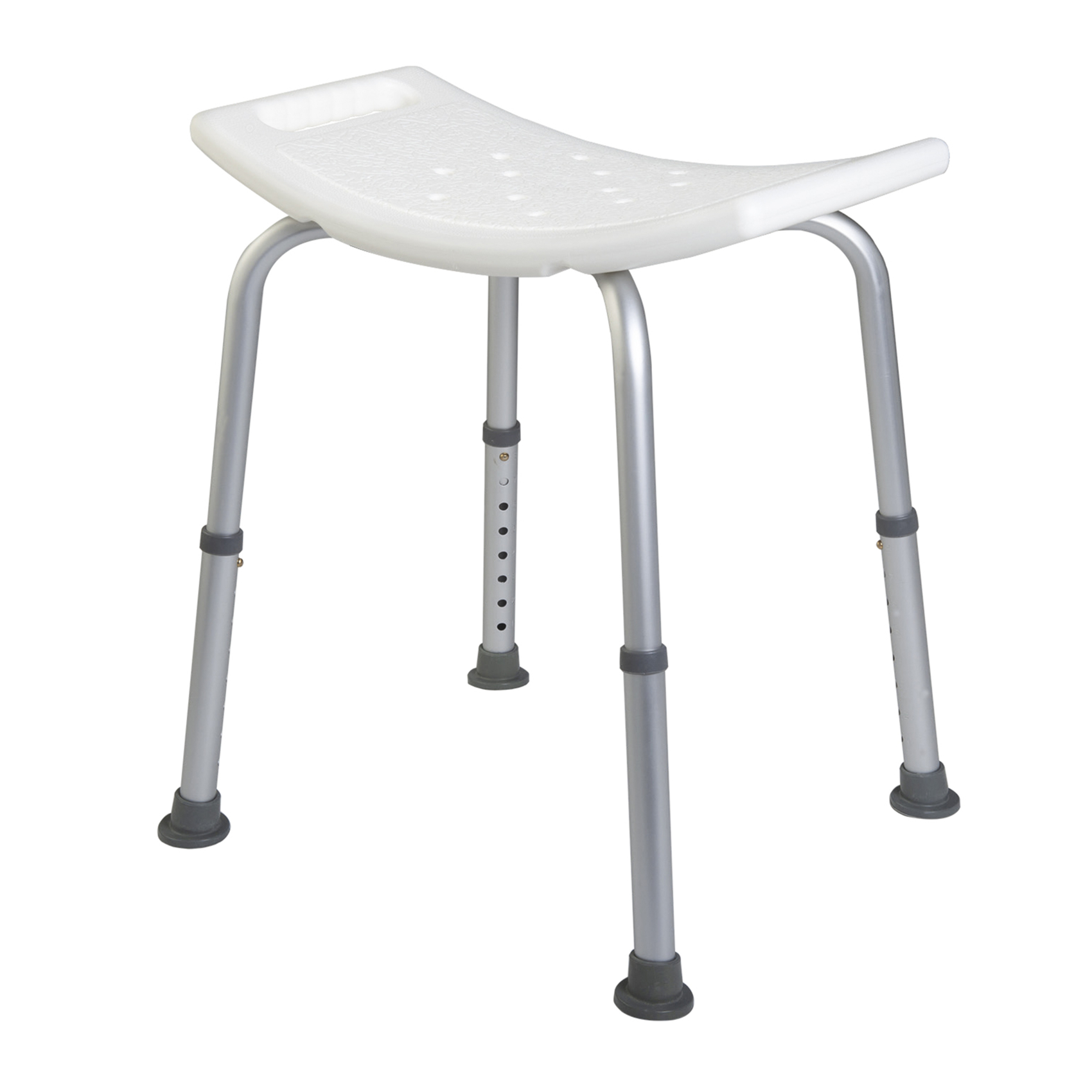 Tabouret de douche réglable avec assise large et poignées