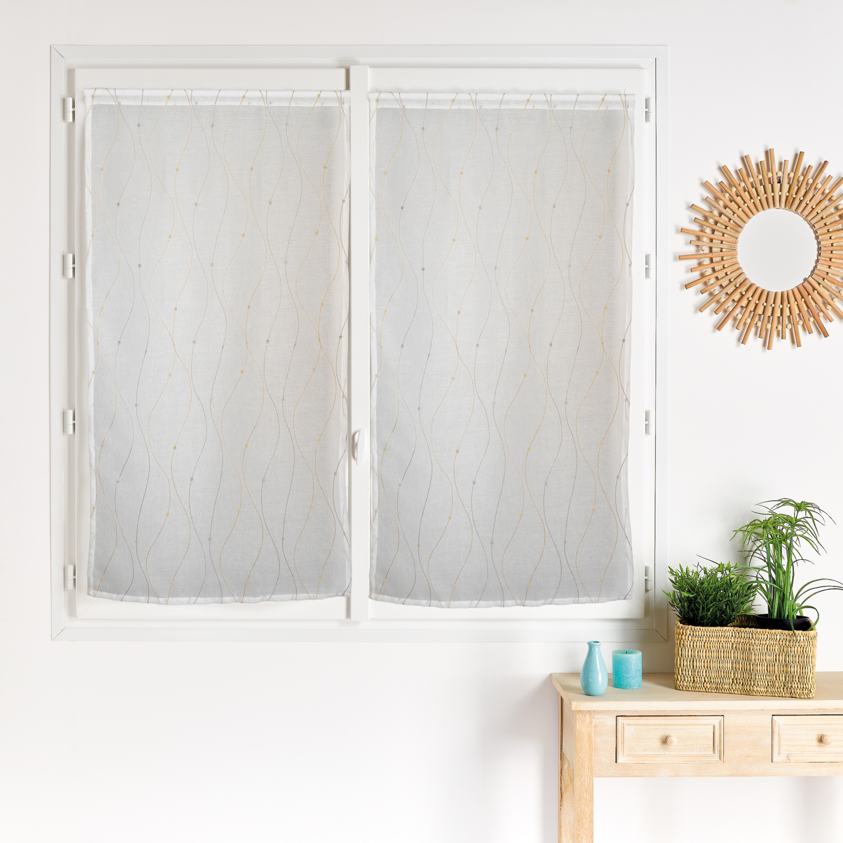 Paire de voilages brodée vague pour fenêtre — vue 4