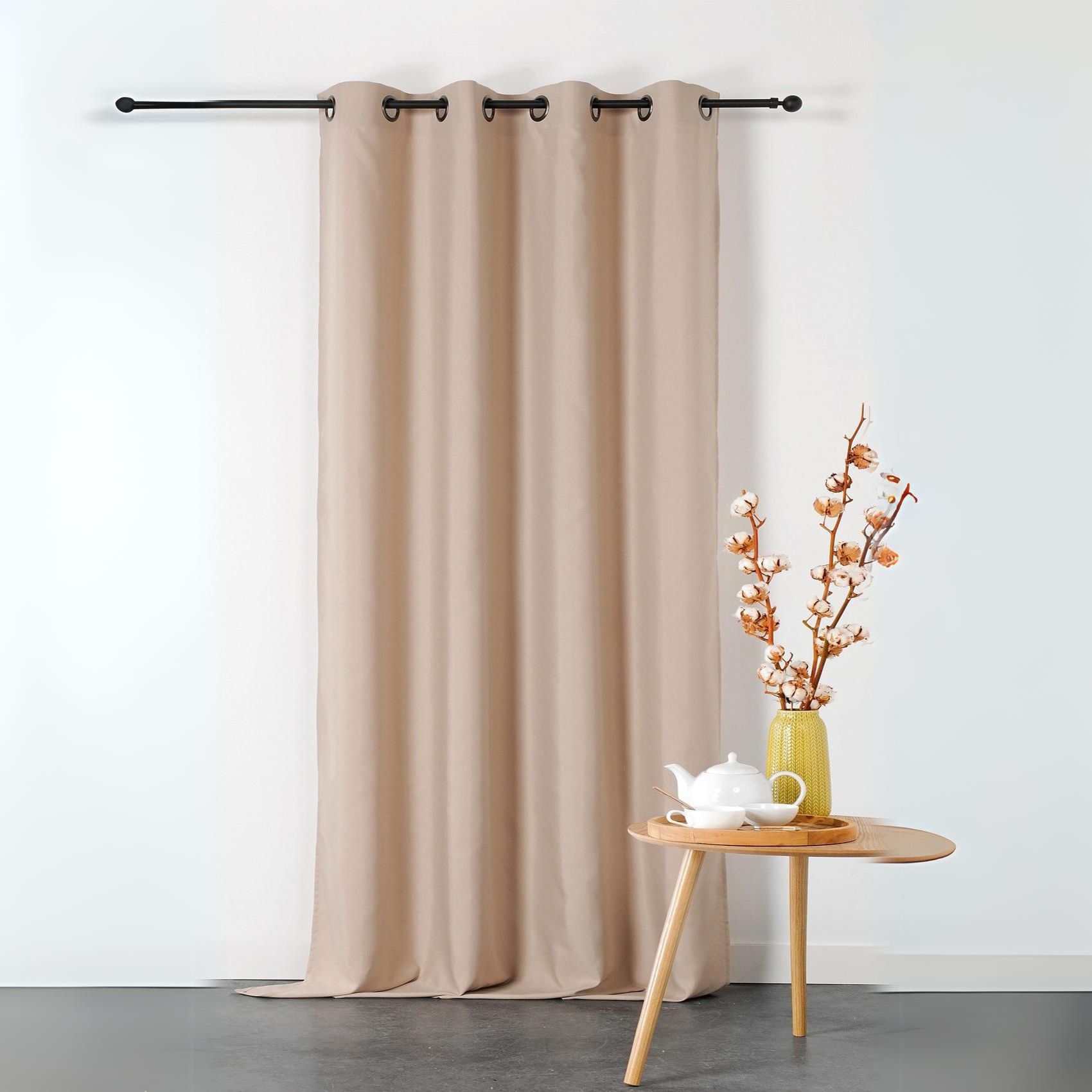 Rideau ignifugé en toile demi natté non feu M1