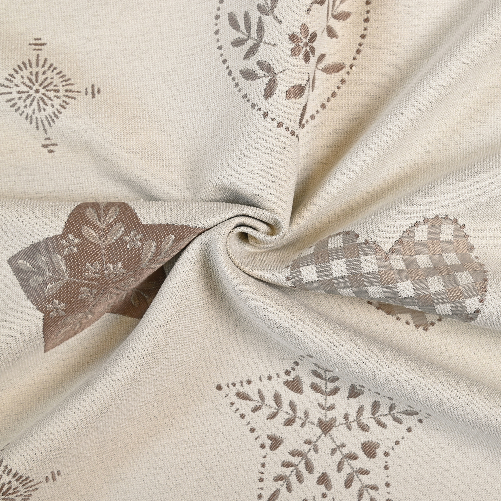 Tissu jacquard à motifs cœurs — vue 4