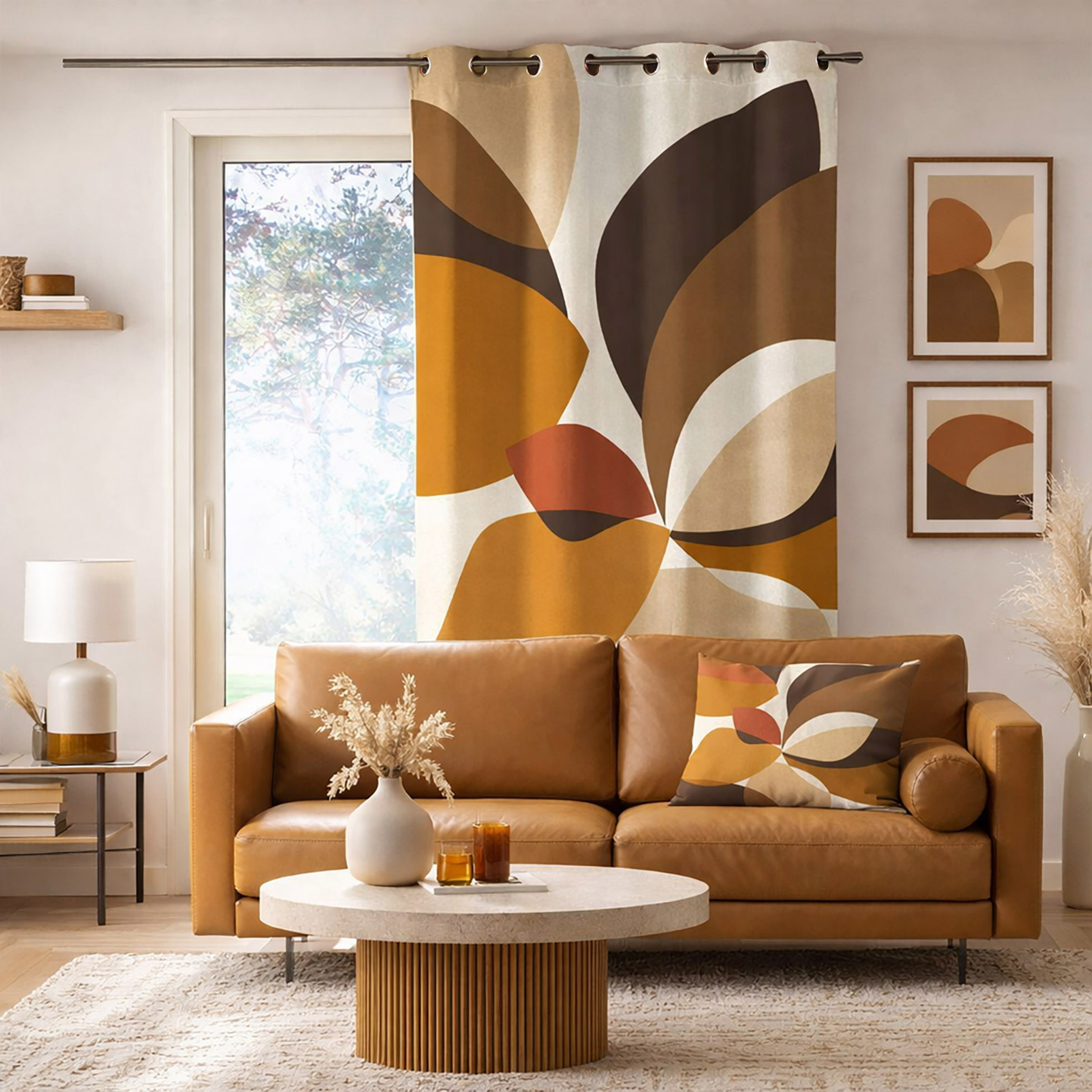 Coussin décoratif rectangulaire en polycoton imprimé géométrique — vue 4