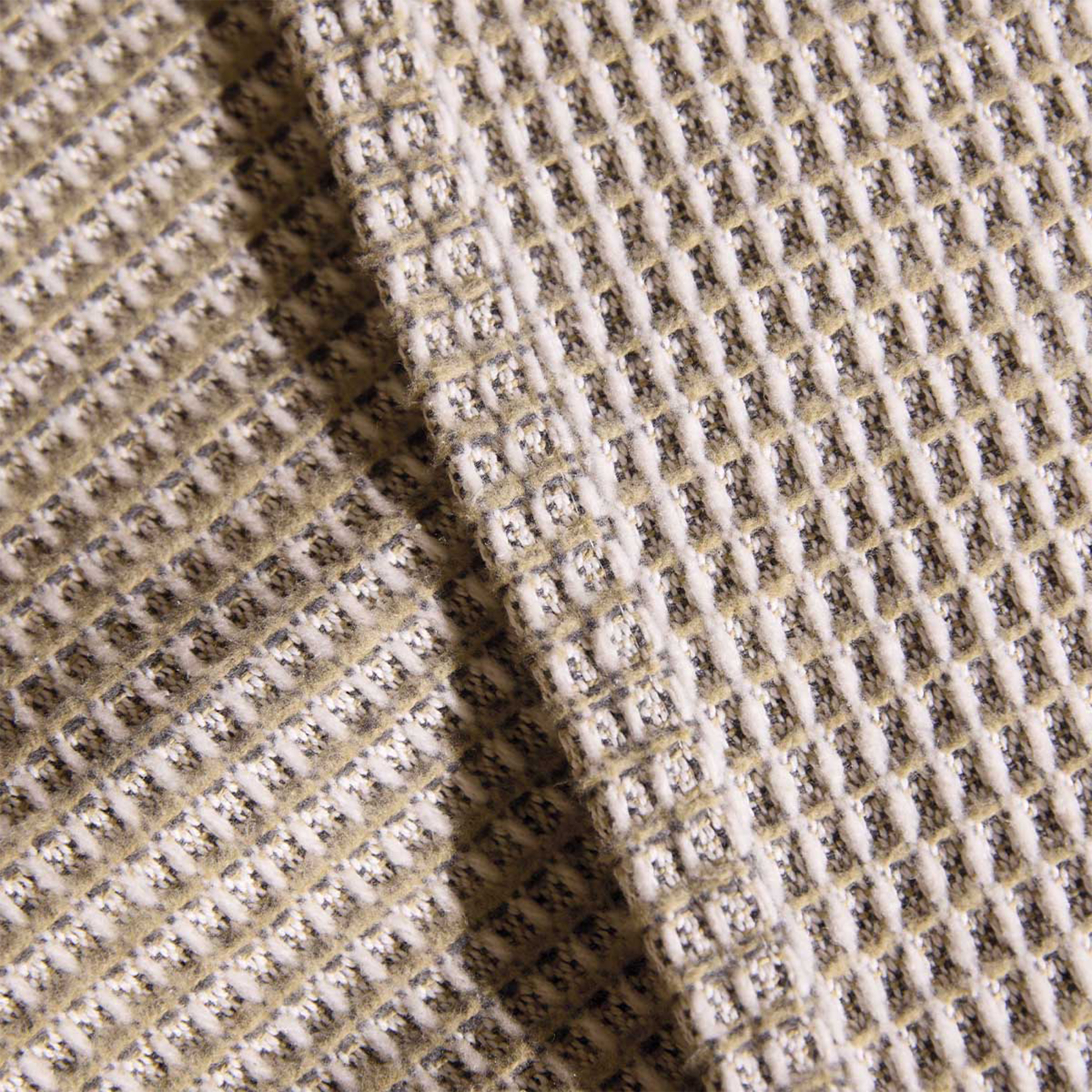 Dessus de lit tissé en coton recyclé motif nid d’abeille — vue 6