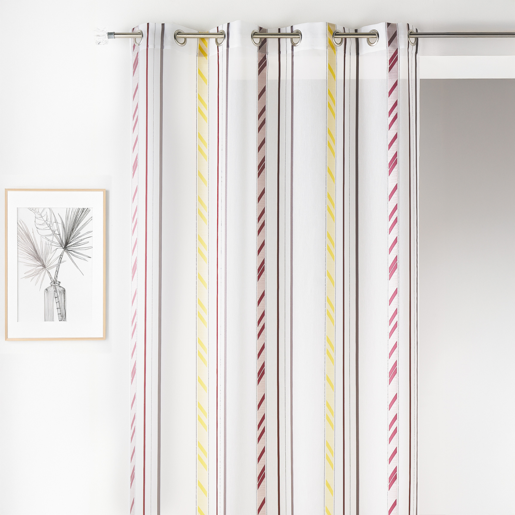 Voilage fantaisie en organza à rayures verticales — vue 3