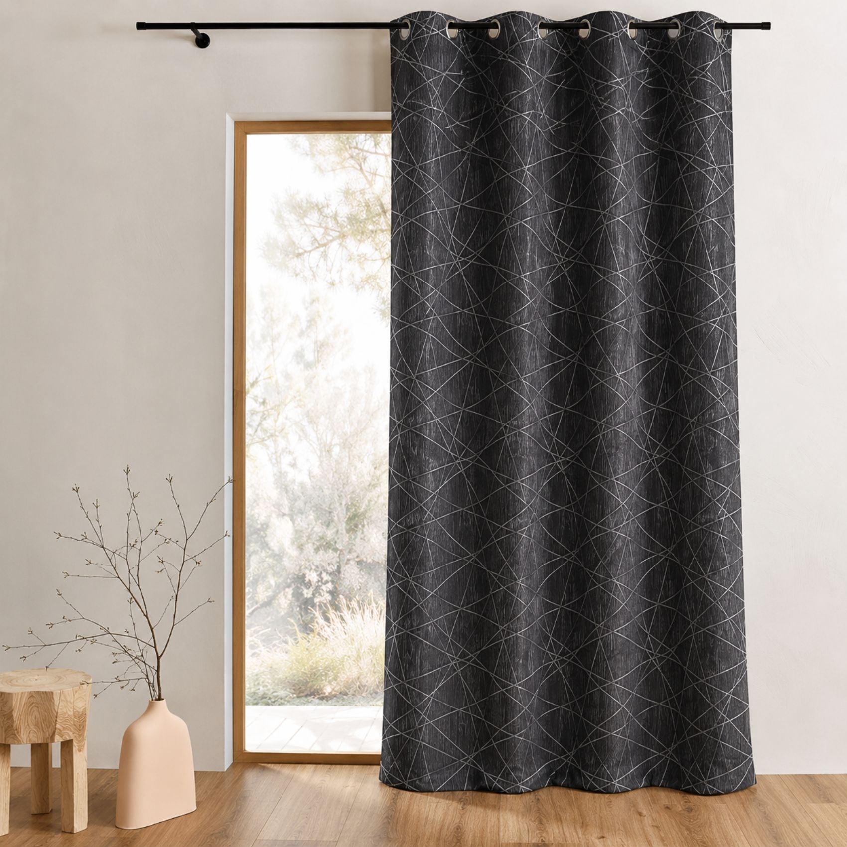 Rideau tamisant jacquard à motifs géométriques — vue 5