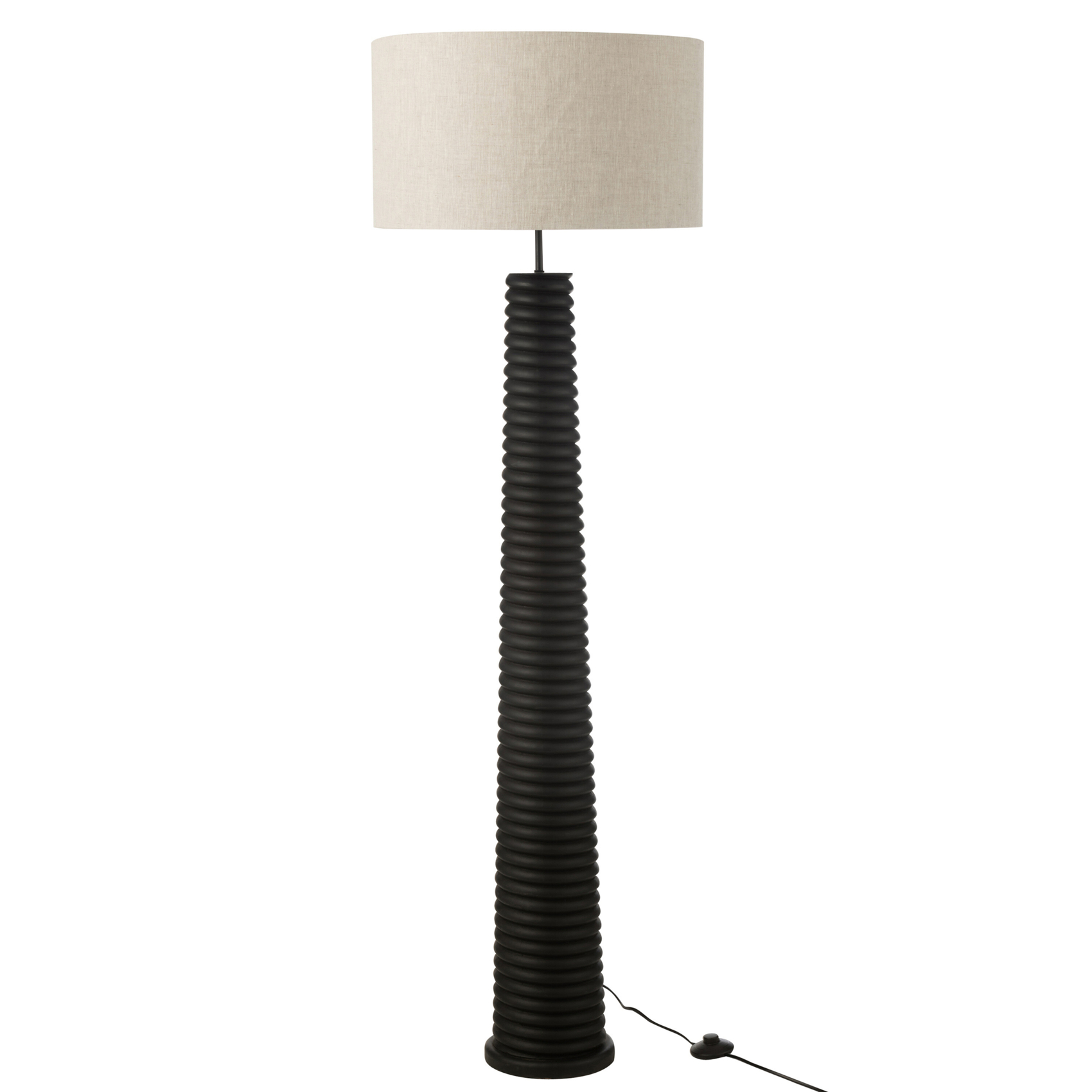Lampadaire en bois avec abat-jour tissu — vue 3