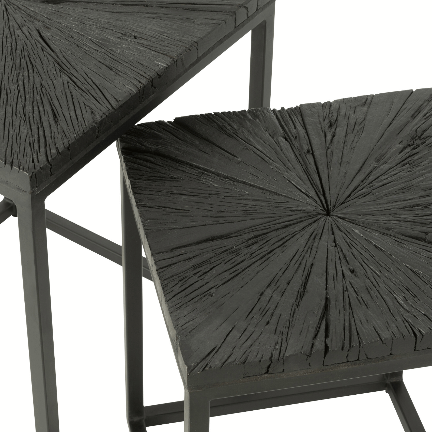 Lot de 2 tables gigognes shanil en bois et métal — vue 3