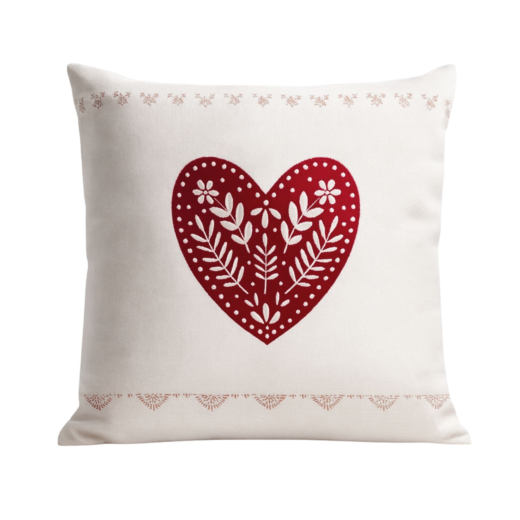 Coussin montagne cœur rouge