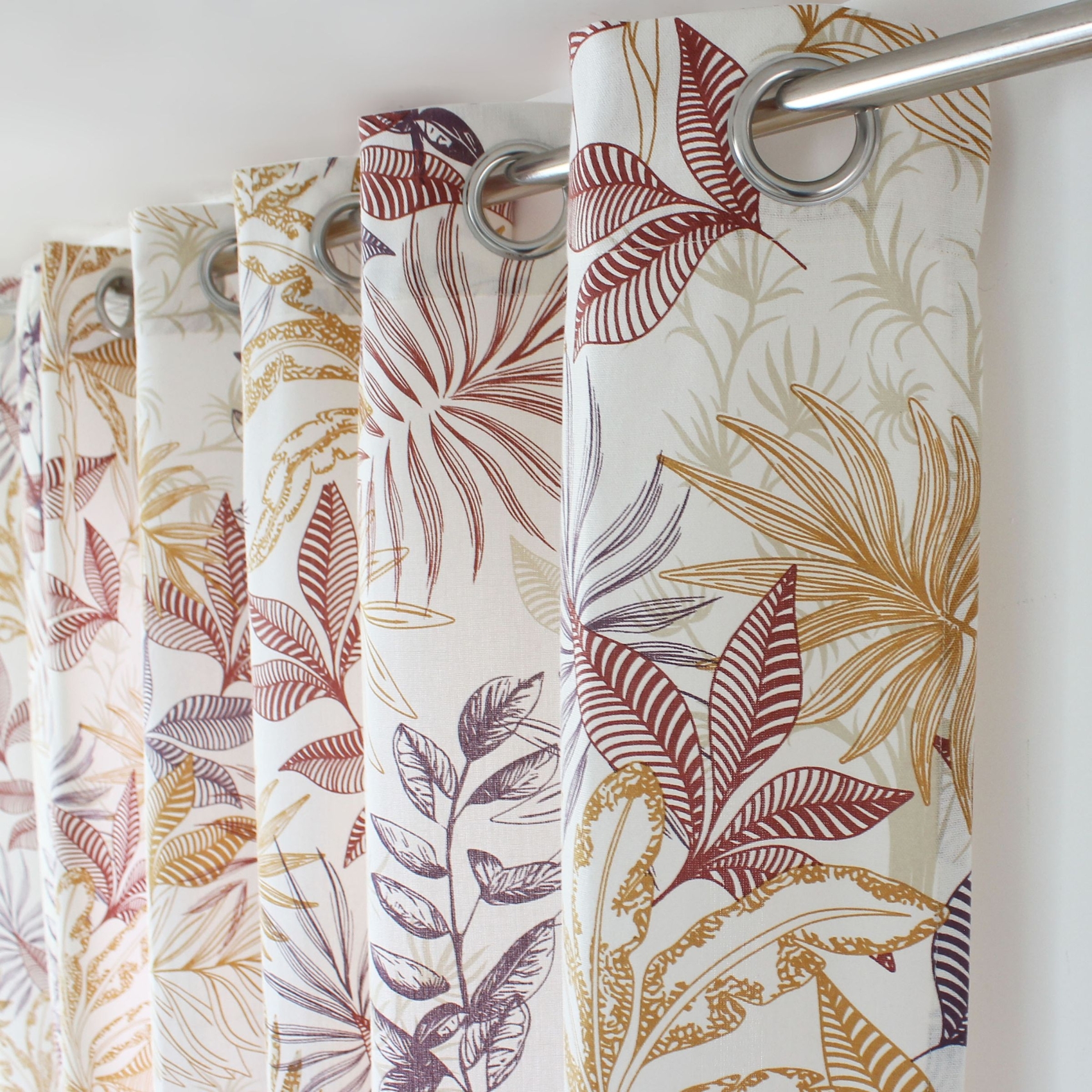 Rideau tamisant imprimé végétal multicolore — vue 5