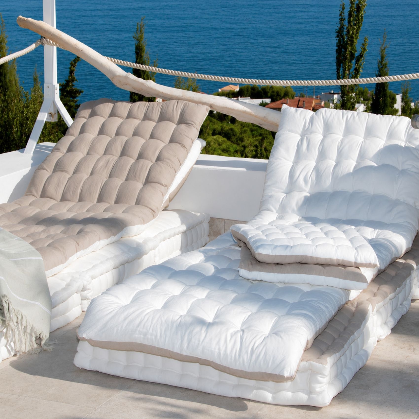 Matelas bain de soleil matelassé coton lavé