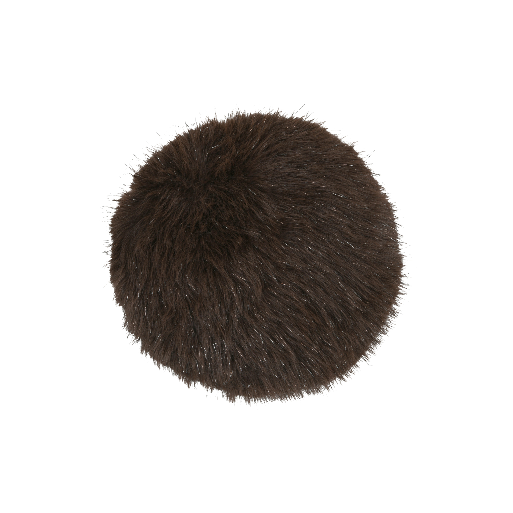 Coussin rond à poils longs