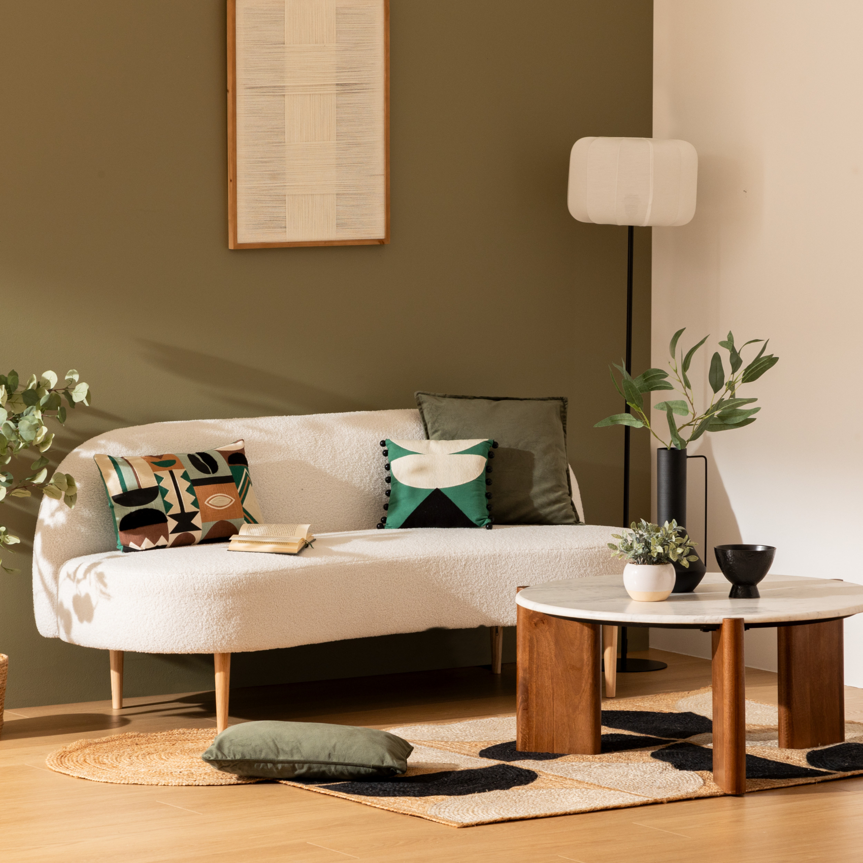 Banquette 2 places en bouclette design — vue 4