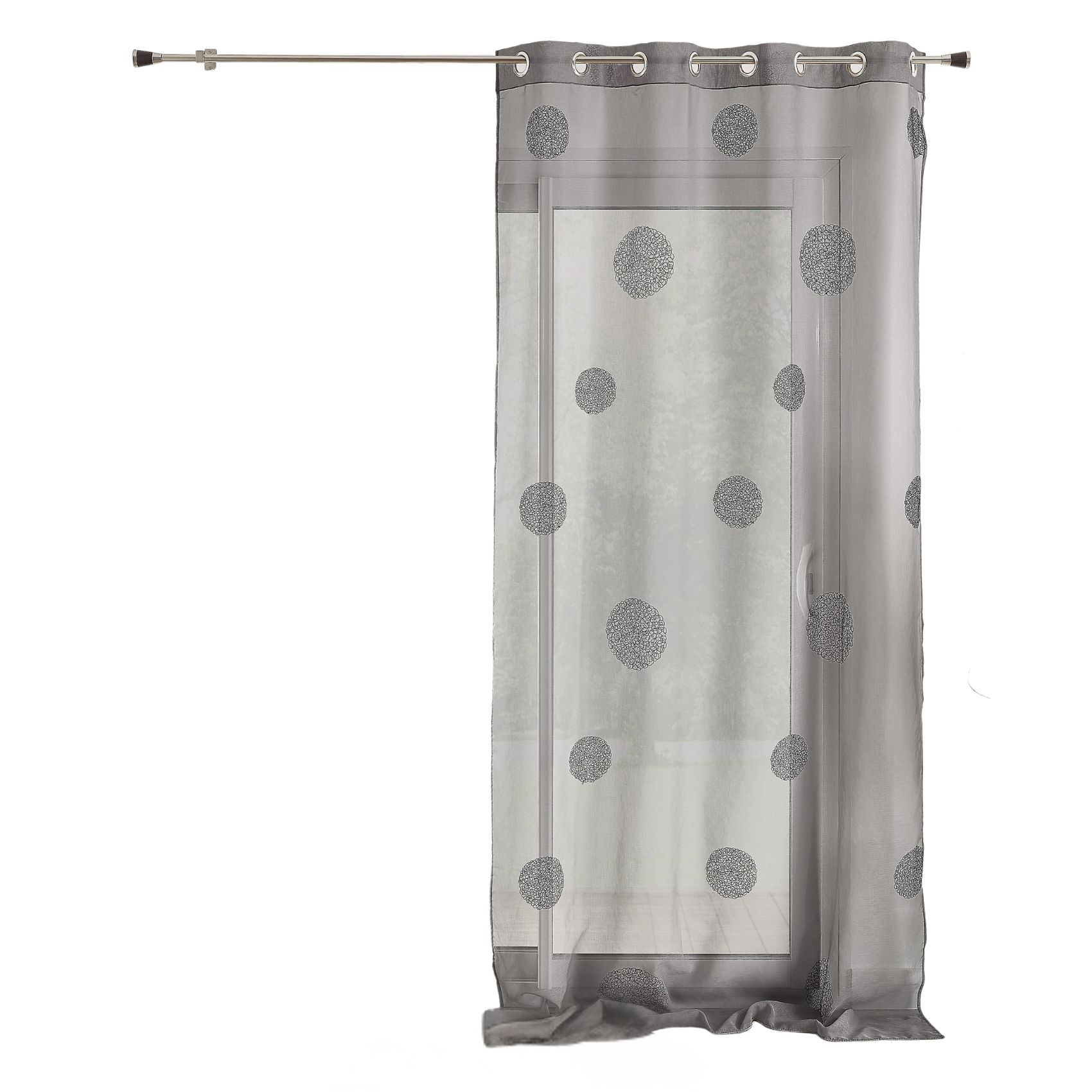 Voilage tamisant gros broderie pois — vue 3