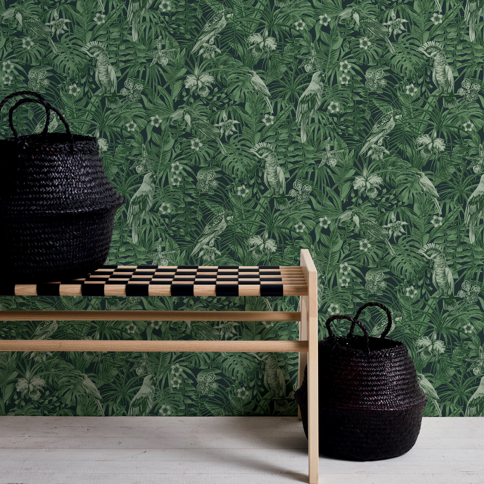 Papier peint imprimé cacatoes jungle — vue 3