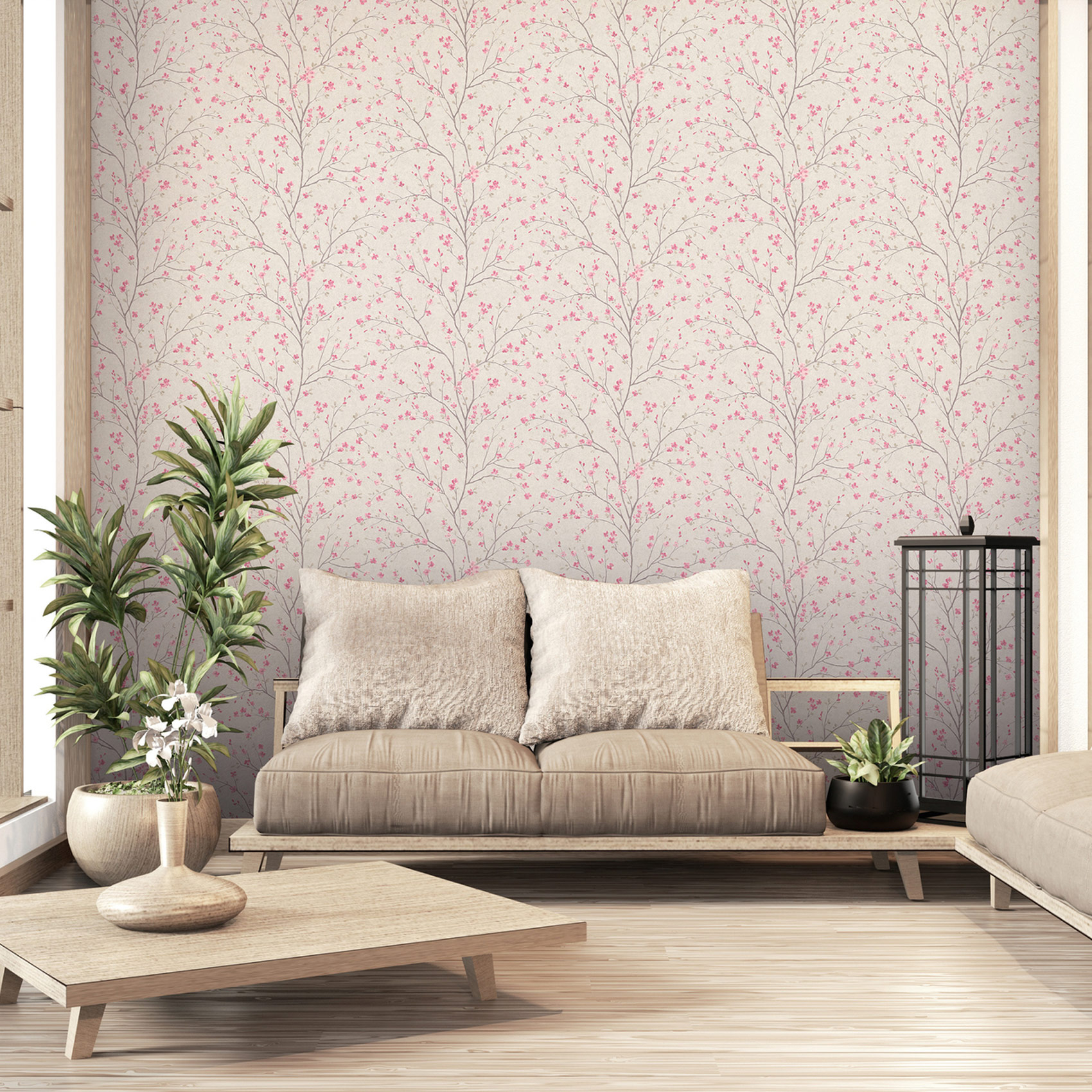 Papier peint imprimé fleur de cerisier
