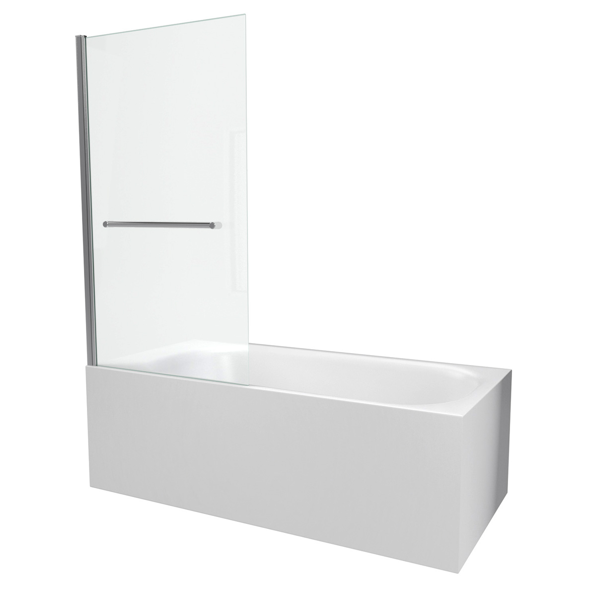 Pare baignoire pivotant avec porte serviette — vue 3