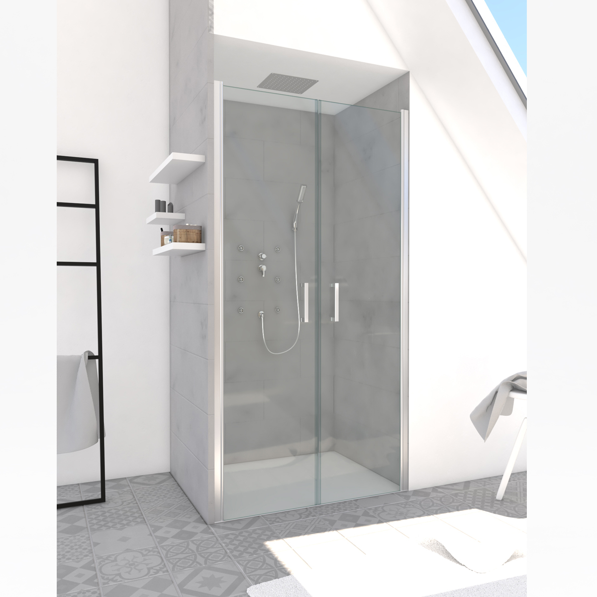Paroi de douche à portes pivotantes SALOON — vue 6