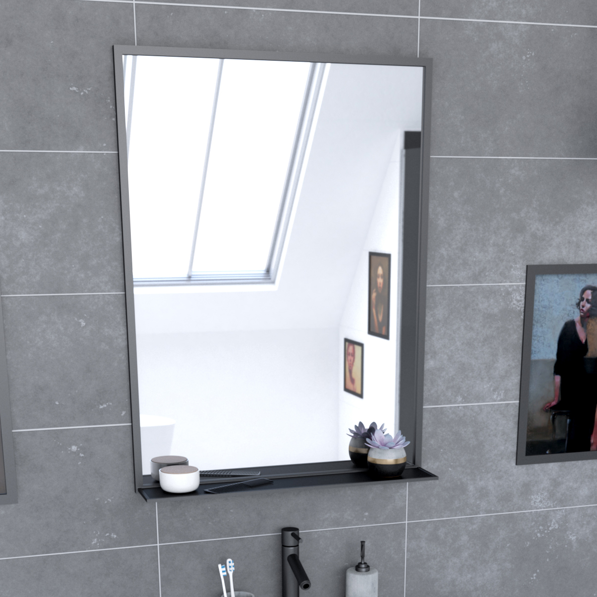 Pack caisson vasque et miroir simple — vue 4