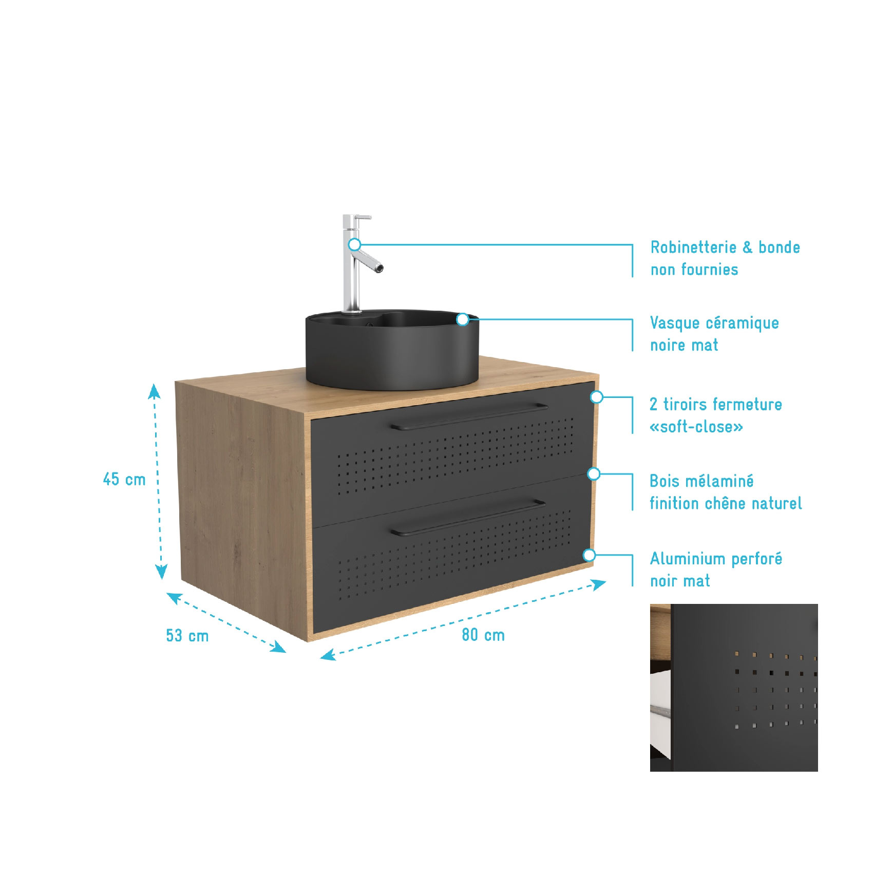 Set meuble de salle de bains avec vasque — vue 6