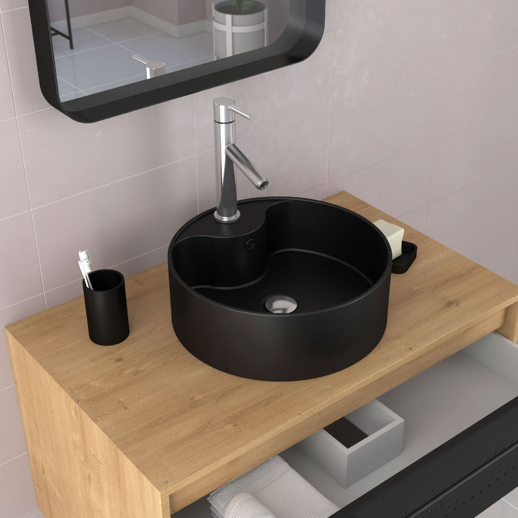 Set meuble de salle de bains avec vasque — vue 4