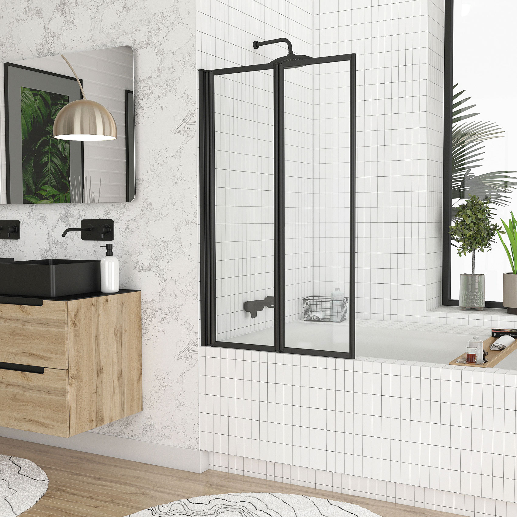 Pare-baignoire rabattable à 2 volets. — vue 3