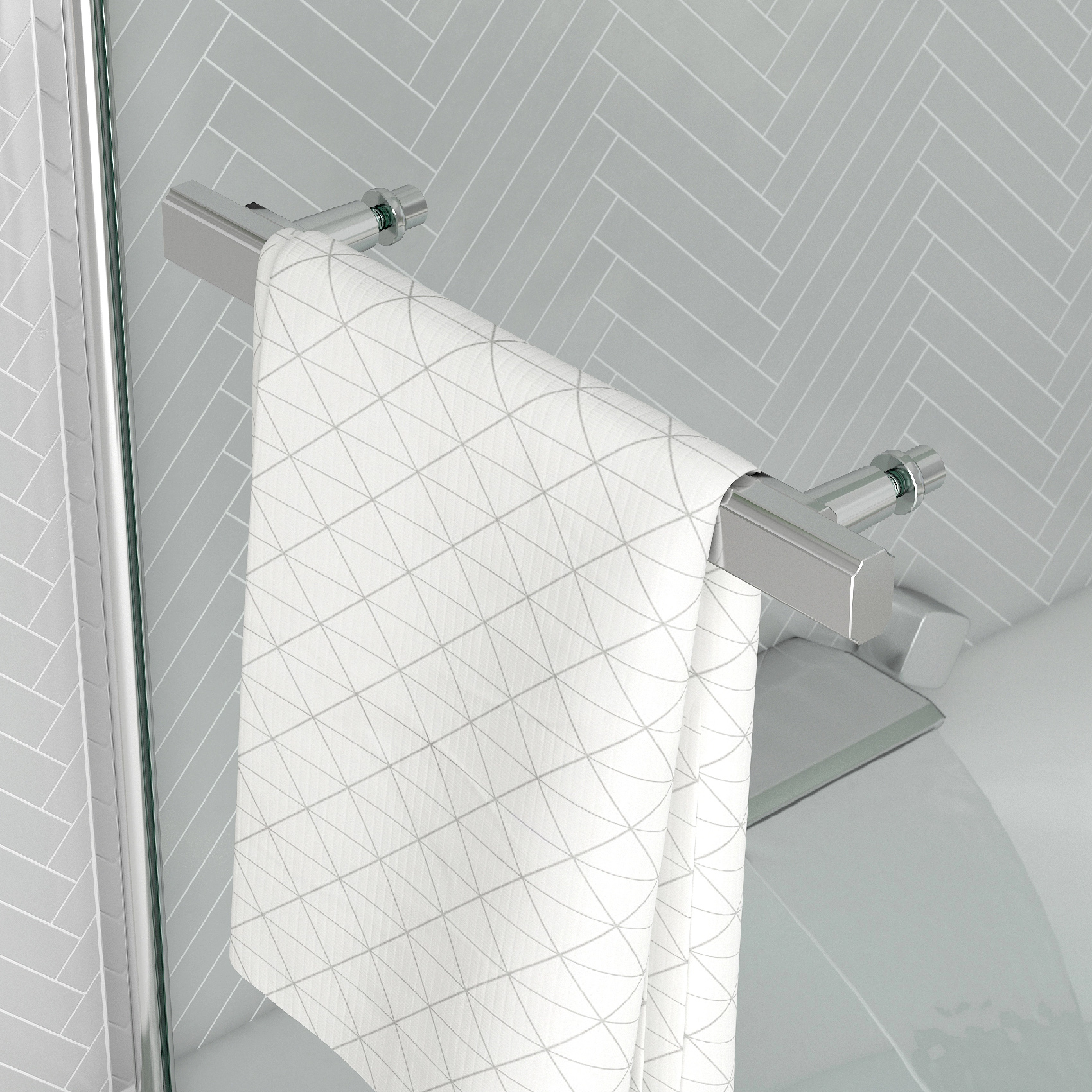 Pare douche avec porte serviette — vue 5