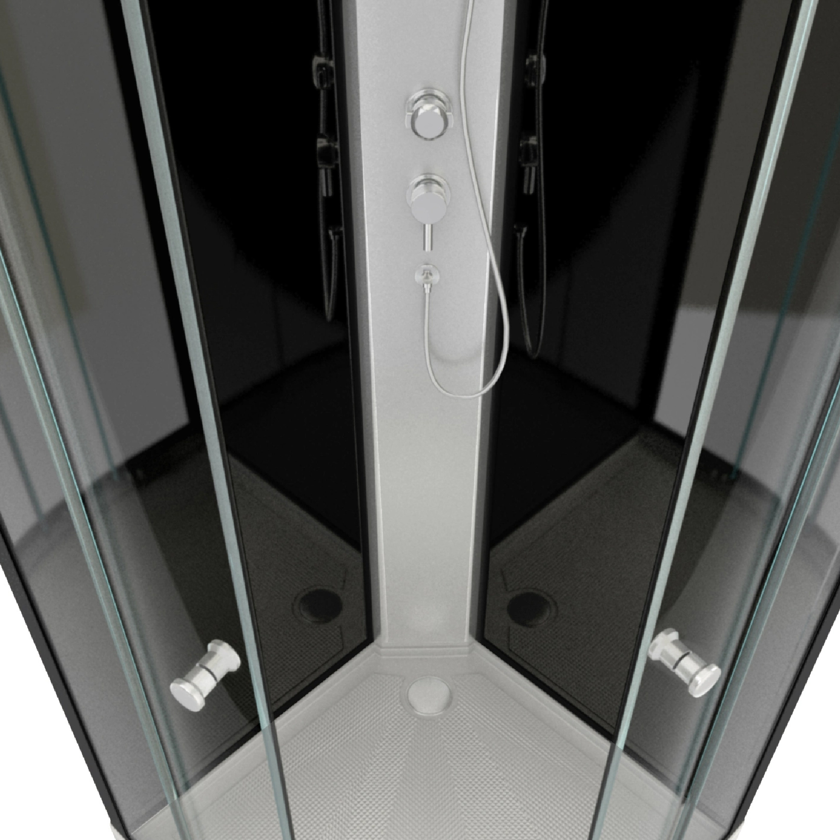 Cabine de douche graphite — vue 3